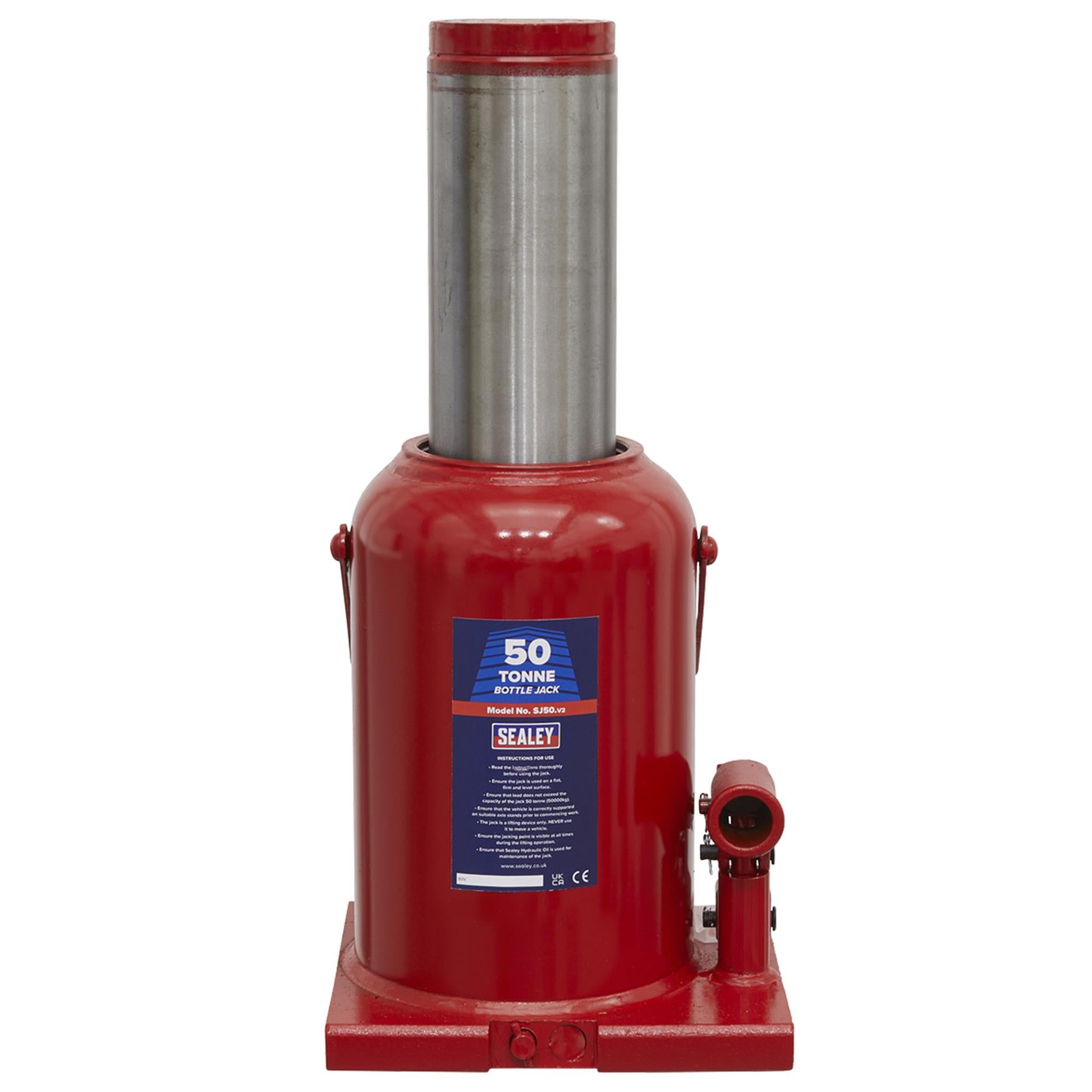 Sealey Bottle Jack 50tonne Supplied with 2-piece handle
