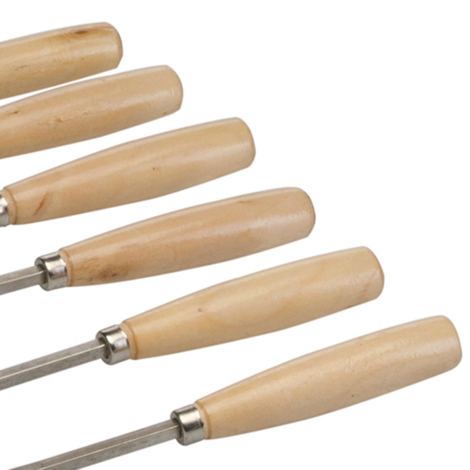 Wood Chisels Wood Carving Tools Skew & Gouger Assorted Shapes 6 Pce - Fish Tail