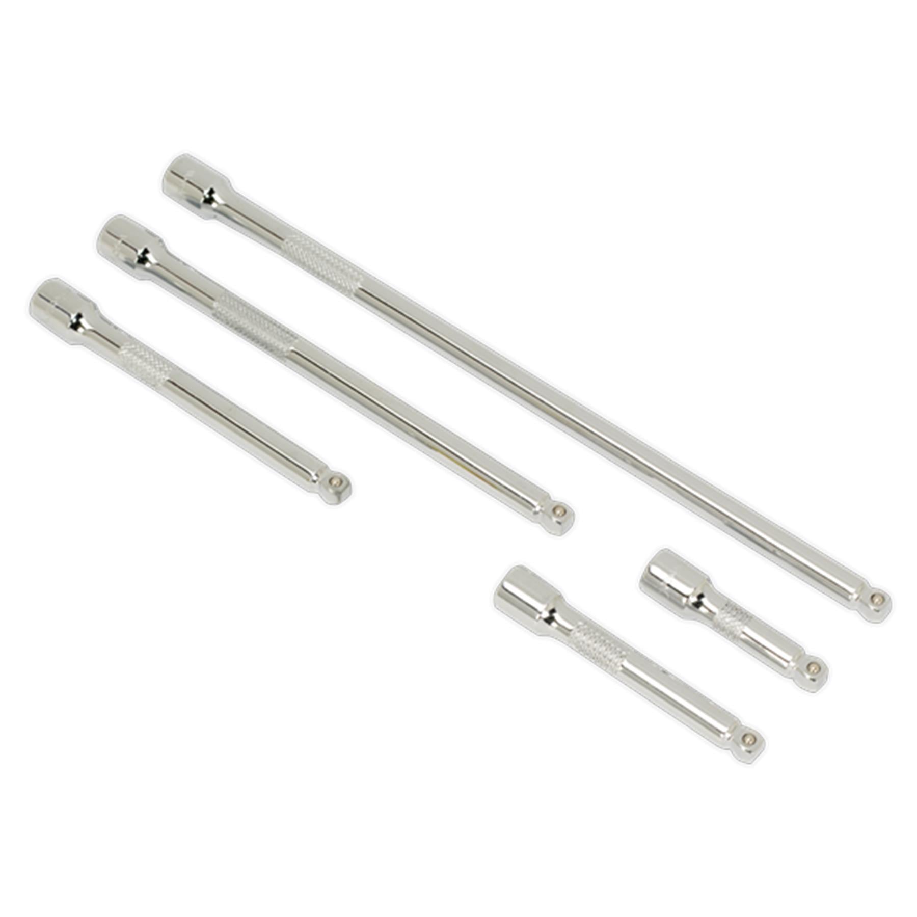 Wobble Extension Bar Set 5pc 1/4"Sq Drive. AK766 Sealey