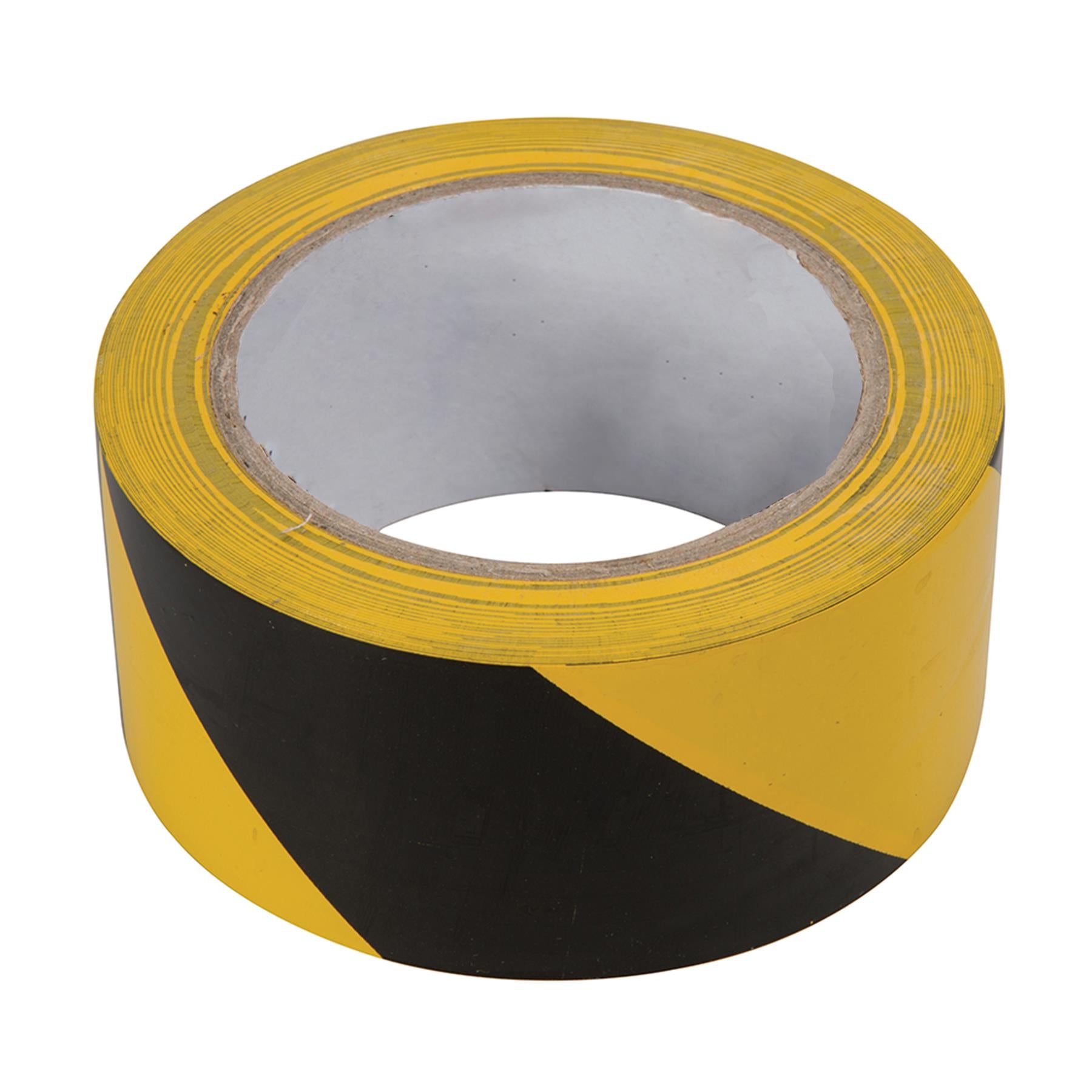 Hazard Tape 50mm X 33M Black/Yellow Pvc Carrier & Rubber Adhesive Solvent Resist