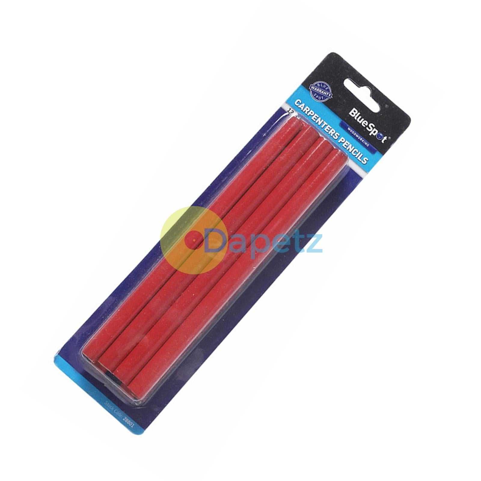 BlueSpot Pack of 12 Carpenters Pencils Set Builder Wood Marking Lead DIY Tool