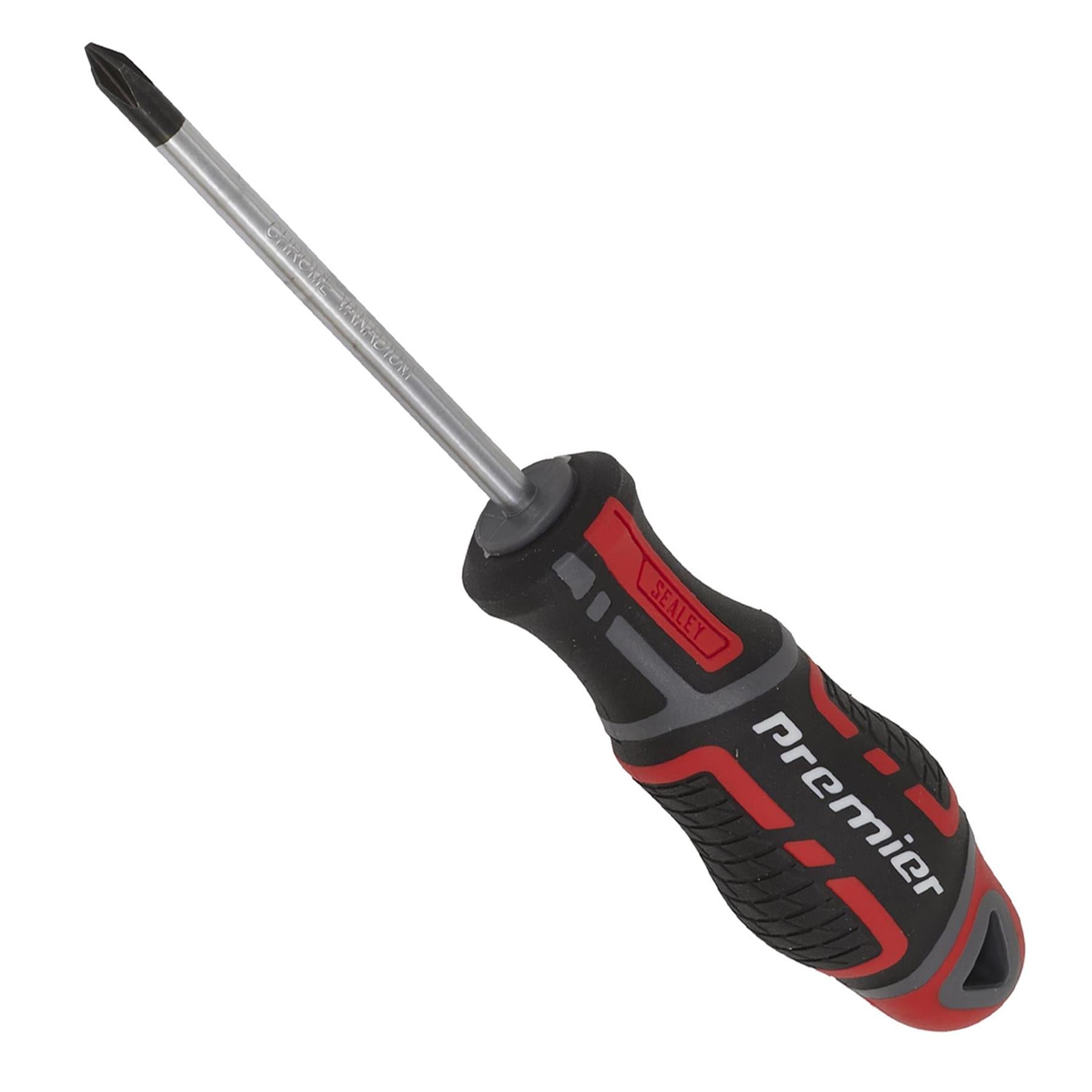 Sealey Screwdriver Phillips #1 x 75mm Plus Soft Grip Handle Magnetic GripMAX