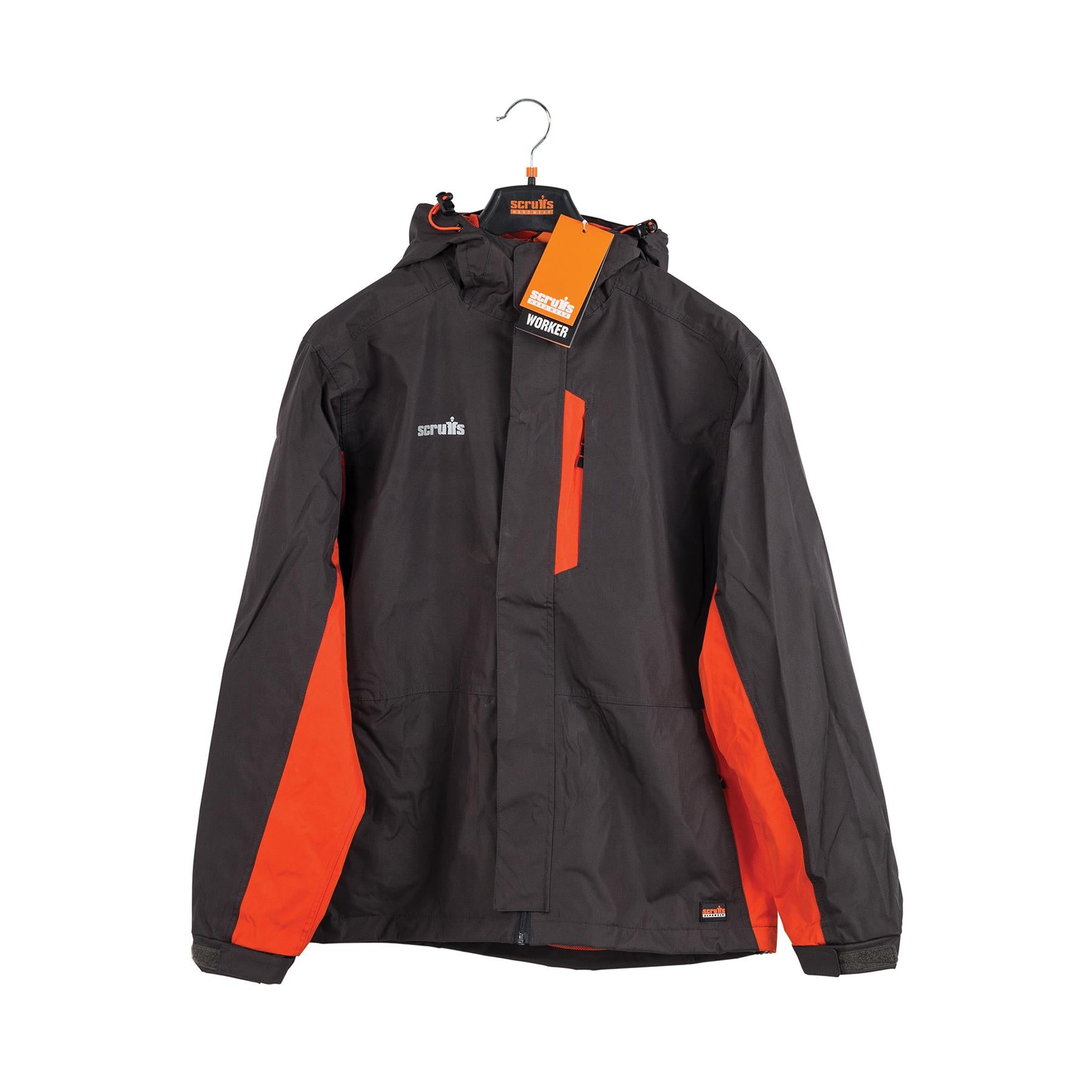 Worker Jacket All Weather Waterproof Jacket Hardwearing Nylon Fabric Charcoal S