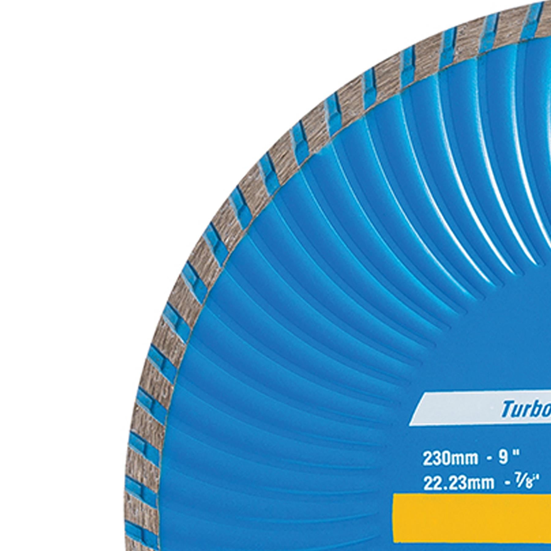 Turbo Wave Diamond Blade 230 X 22.23mm Castellated Cont Rim Continuous Rim Blade