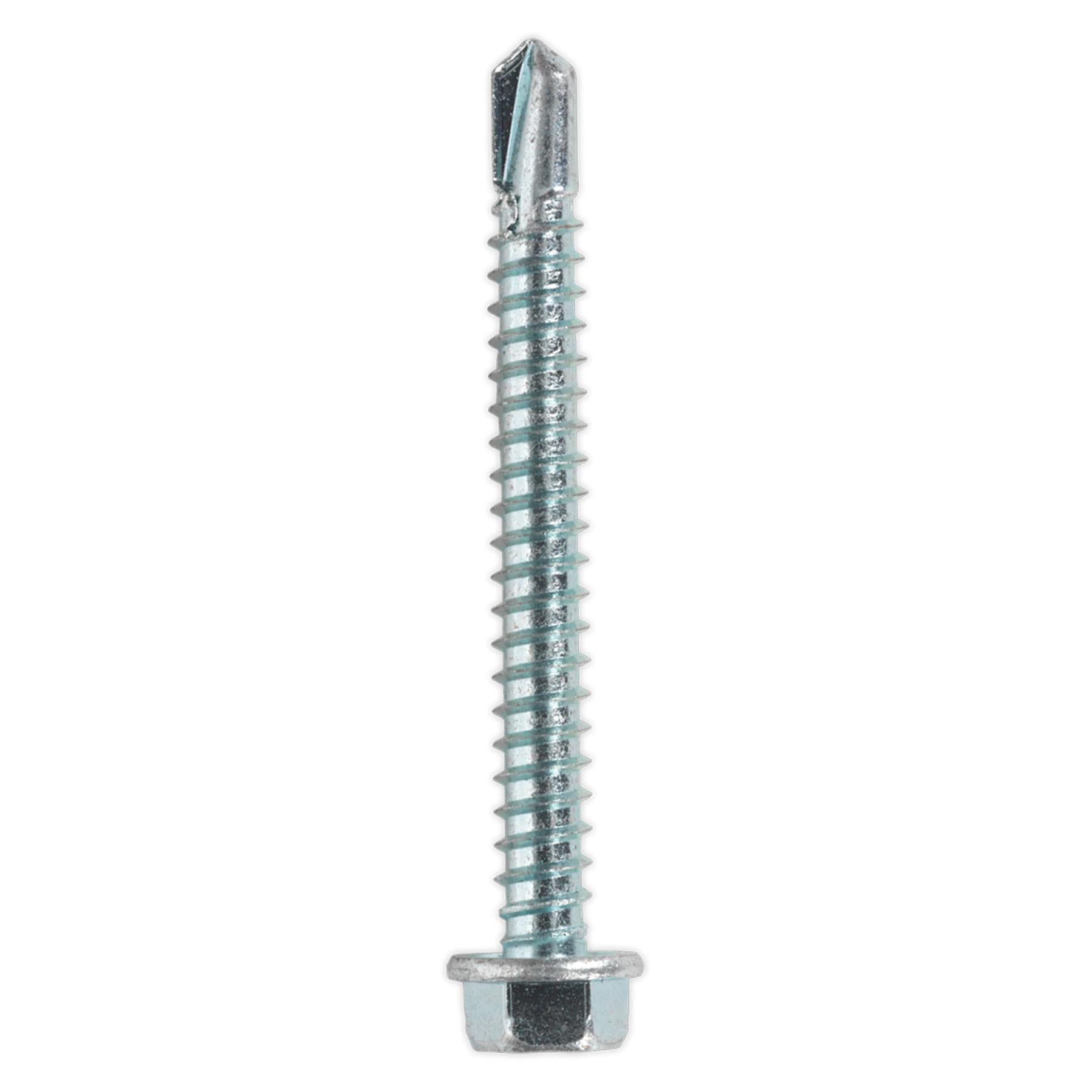 Sealey Self Drilling Screw 5.5 x 50mm Hex Head Zinc Pack of 100
