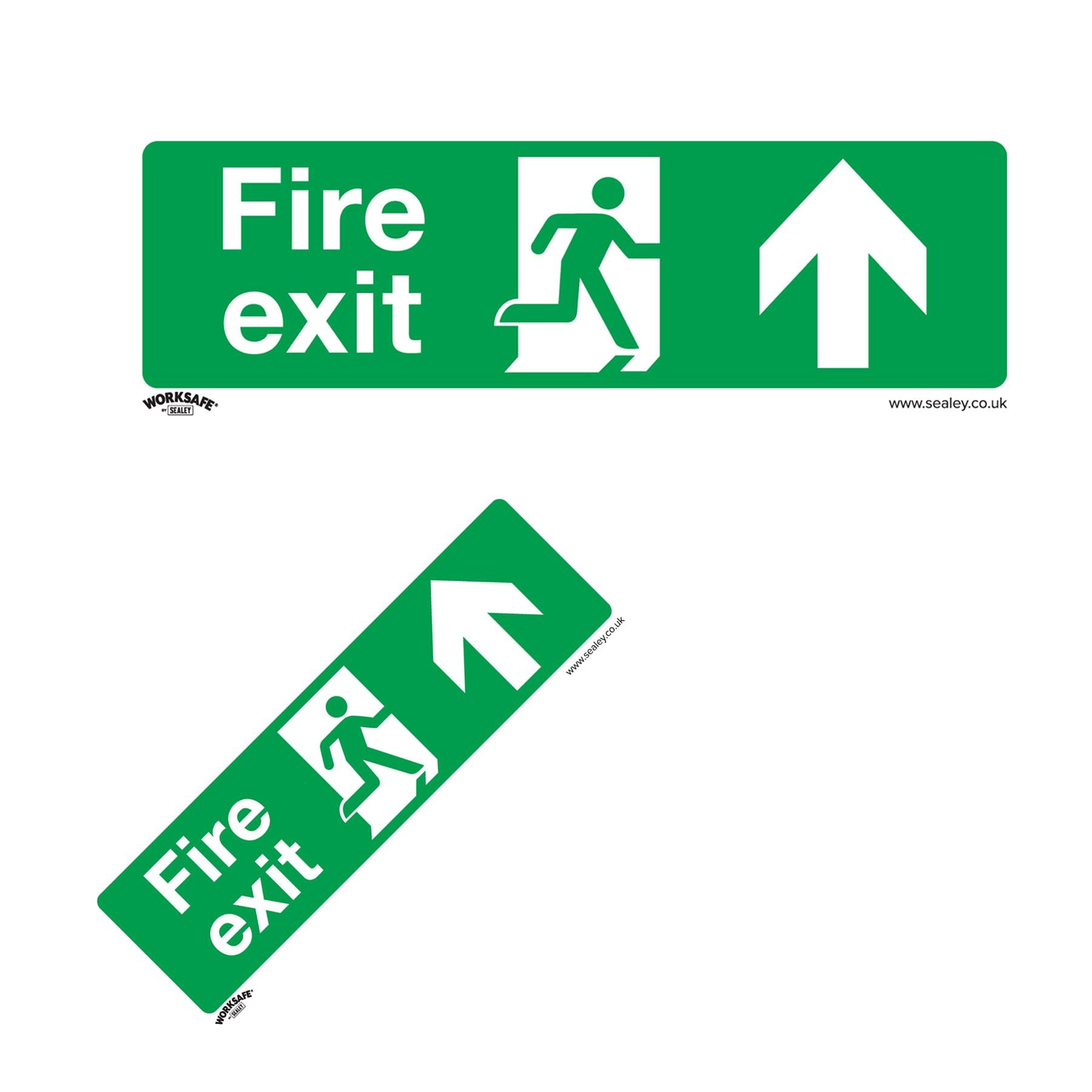 Safe Conditions Safety Sign - Fire Exit (Up) - Rigid Plastic