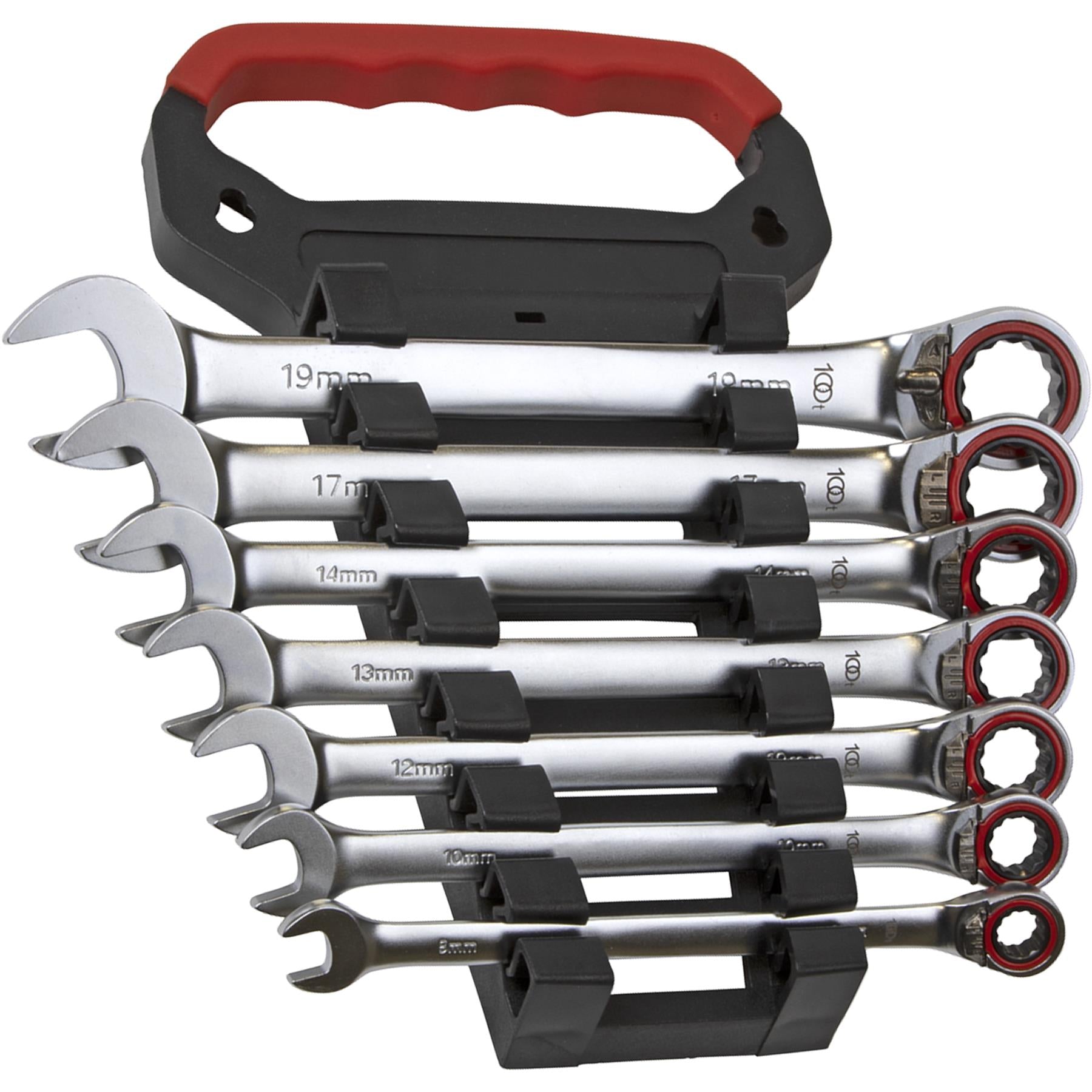 Sealey Reversible Ratchet Comb. Spanner Set 7pc Platinum Series