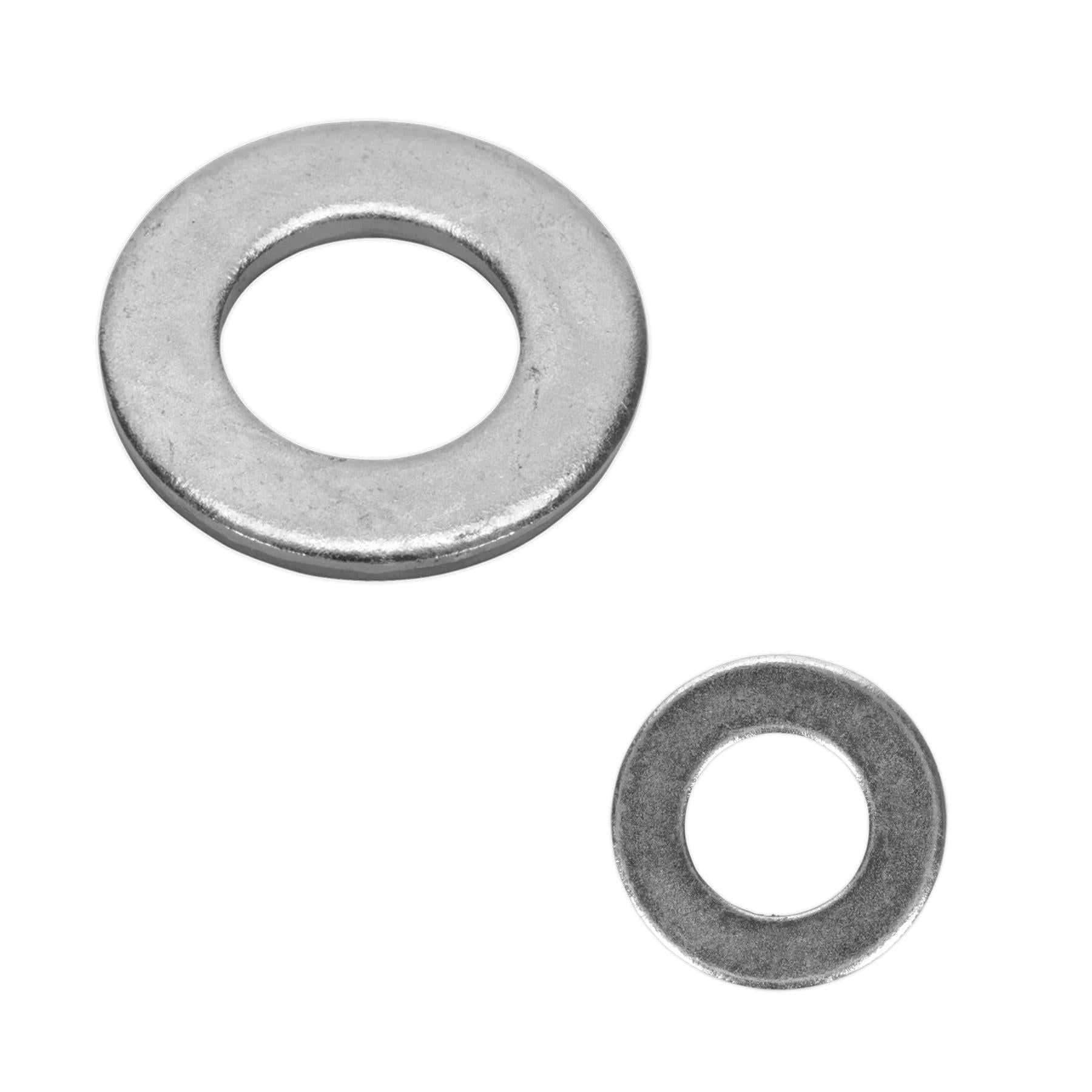 Sealey Flat Washer DIN 125 - M8 x 17mm Form A Zinc Pack of 100