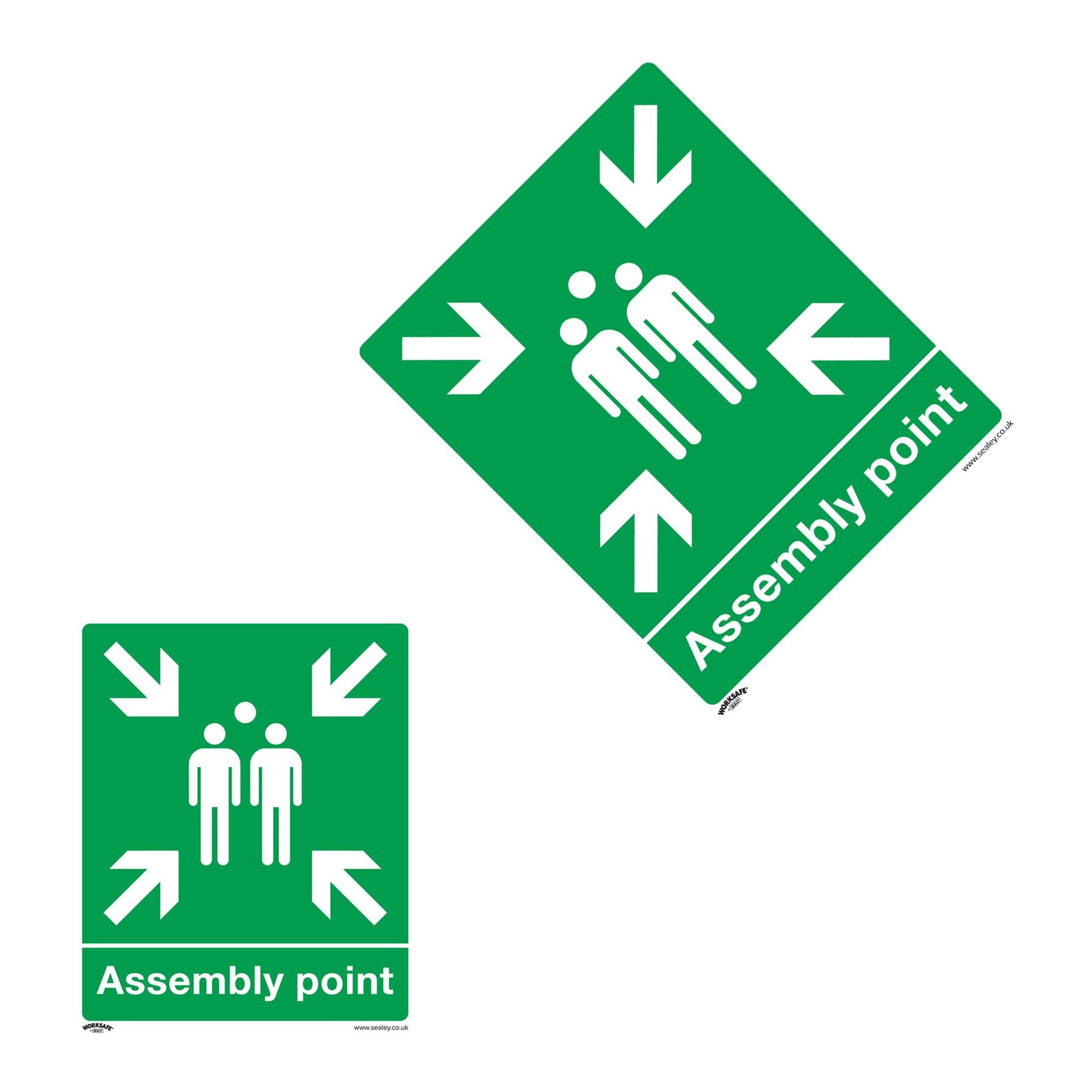 Safe Conditions Safety Sign - Assembly Point - Rigid Plastic