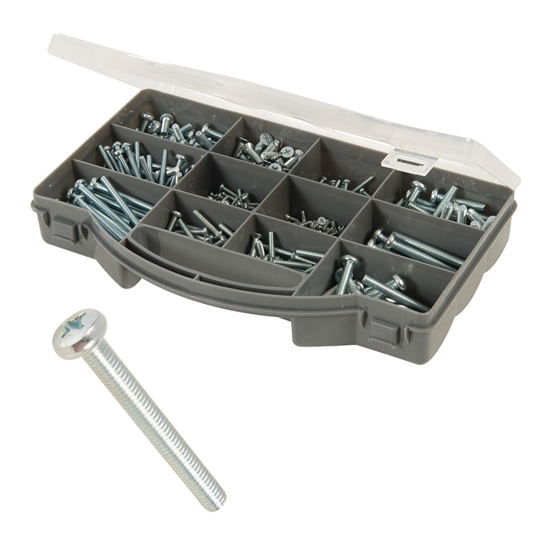 450Pce Machine Screws Pack Diy Tools Self-Tapping Pzd Pan Head Screws Assorted