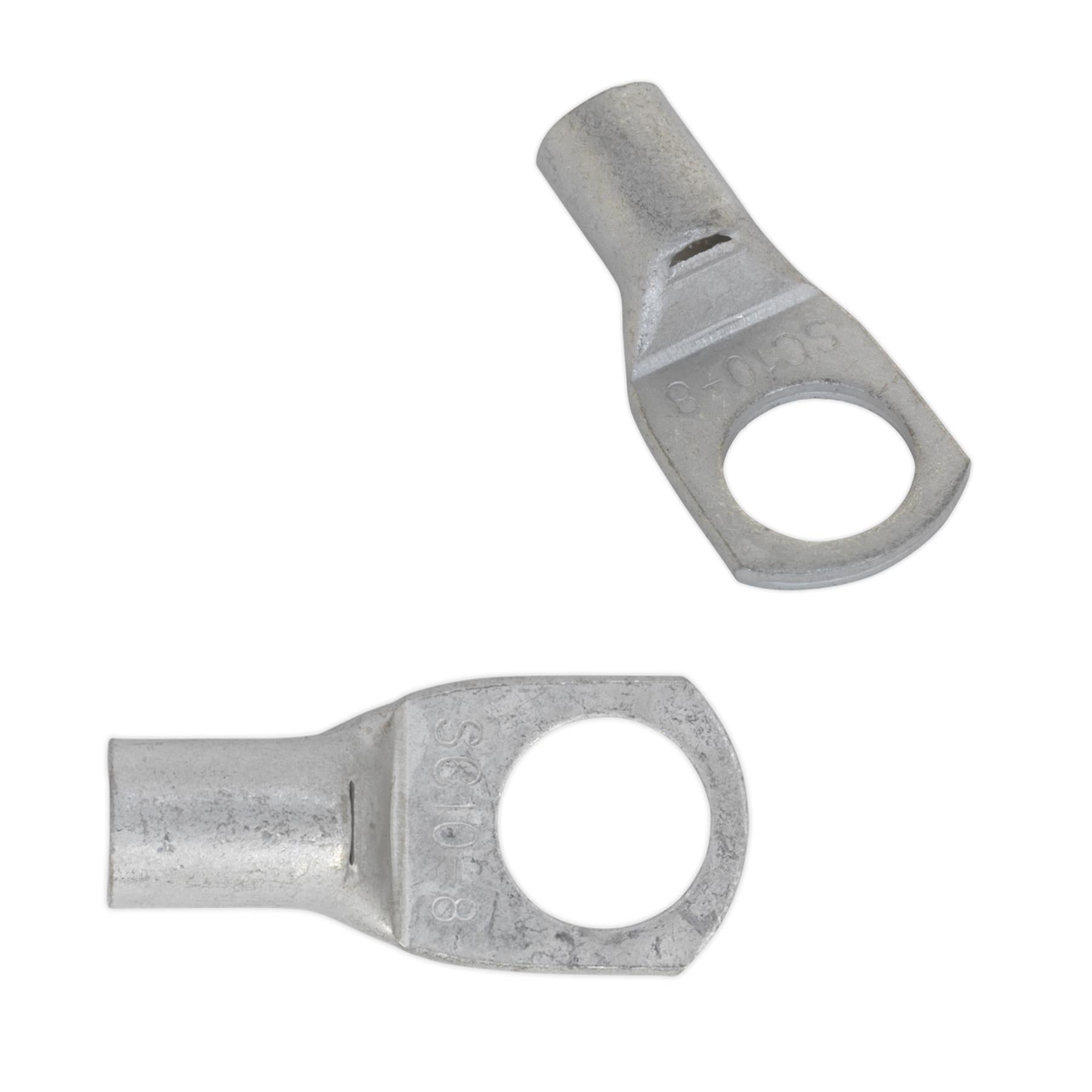 Copper Lug Terminal 50mm x 10mm Pack of 10. Sealey