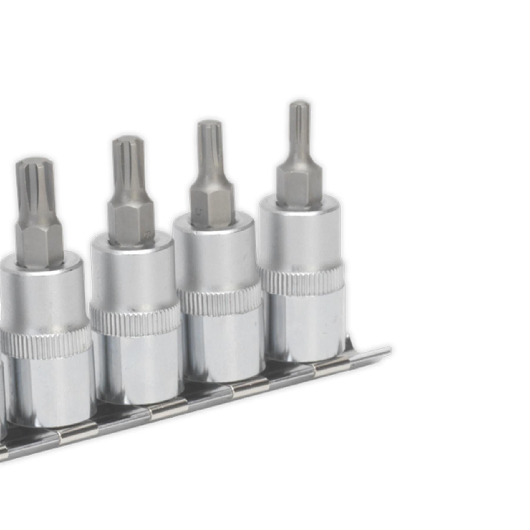 Sealey Ribe Socket Bit Set 7pc 3/8"Sq Drive 50mm