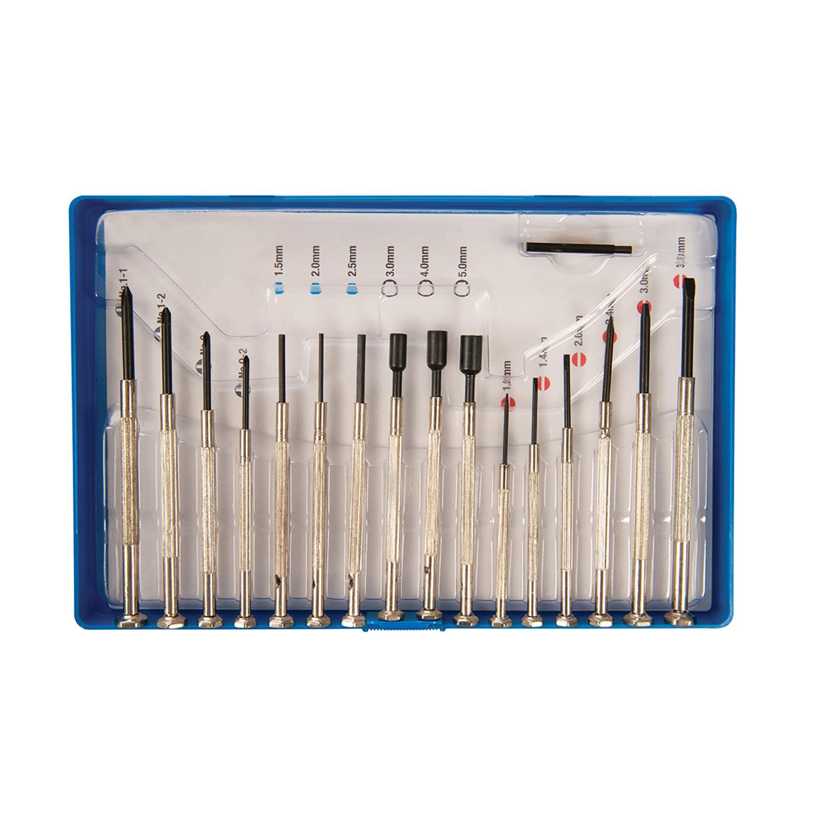 16Pce Jewellers Precision Screwdriver Set Phillips Slotted Hex & Nut Driver
