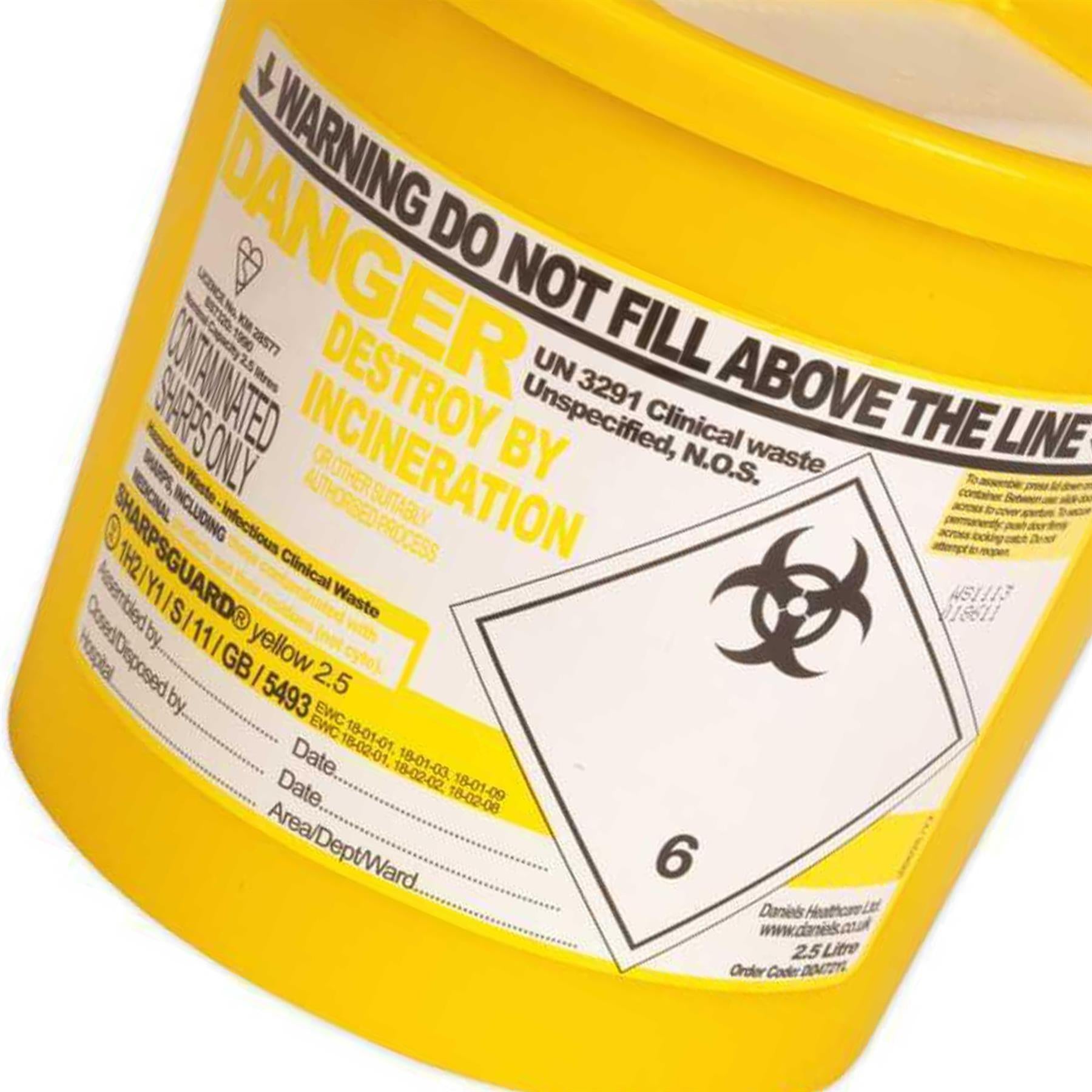 Sealey Safe Sharps Waste Storage Bin 2.5L