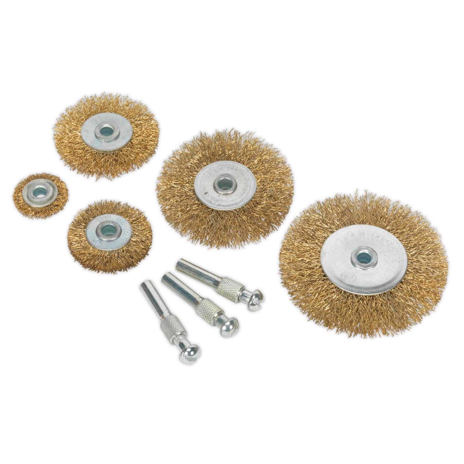 Sealey Wire Brush Set 8pc Brassed