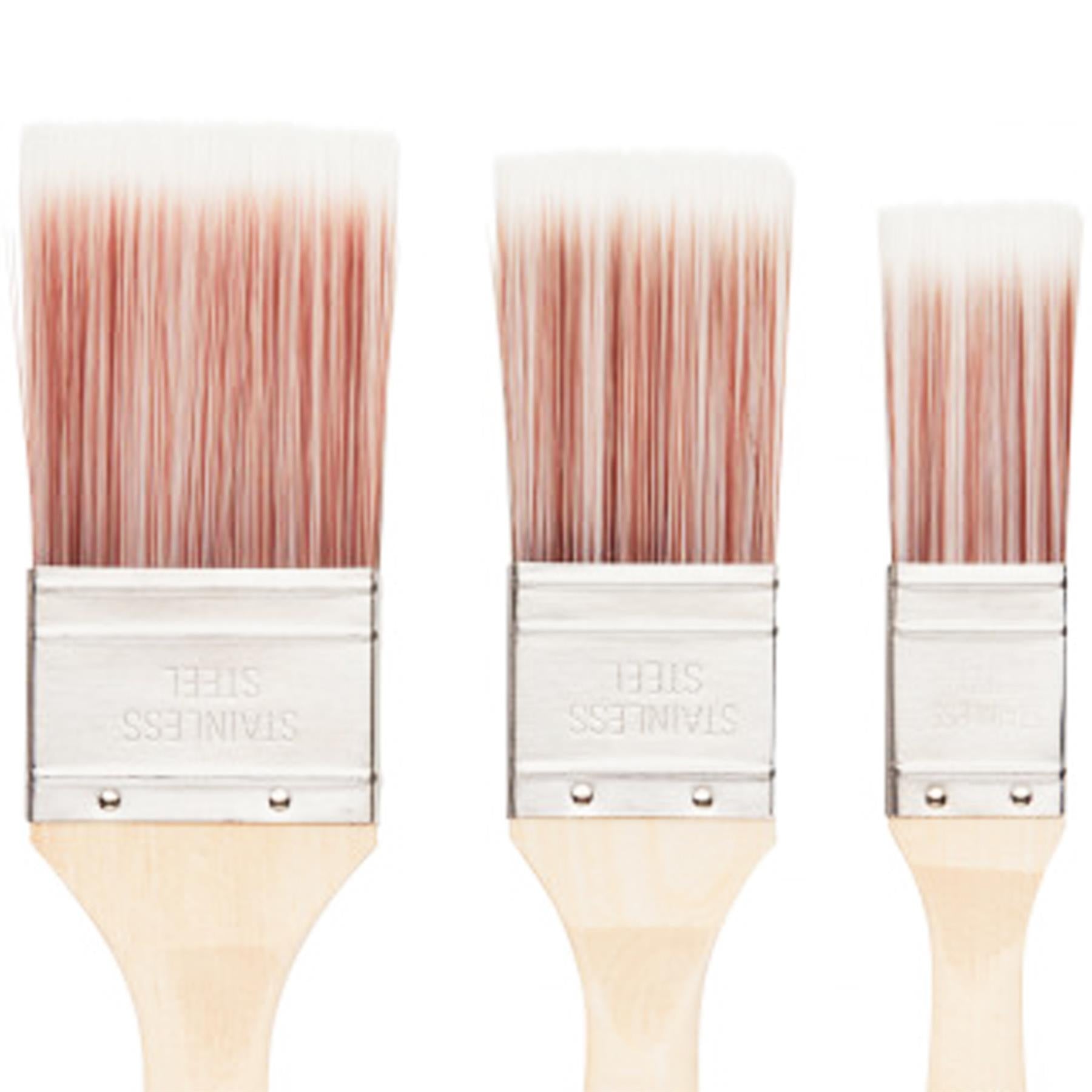 BlueSpot 3 PCE Synthetic Wooden Handle Paint Brushes Set 1", 1 ½" and 2"