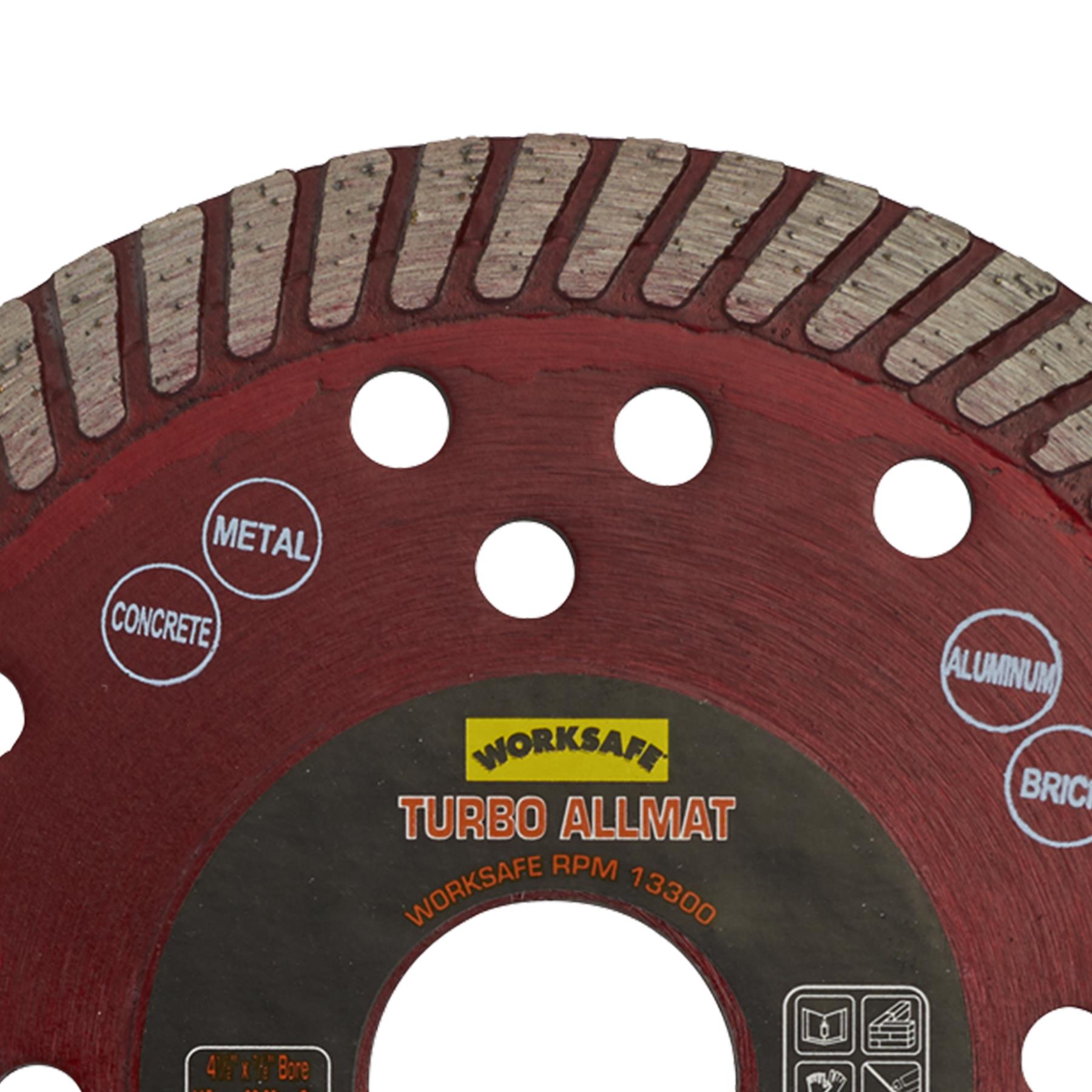 Sealey Turbo Allmat Diamond Blade 115 x 22mm Steel and cast iron.