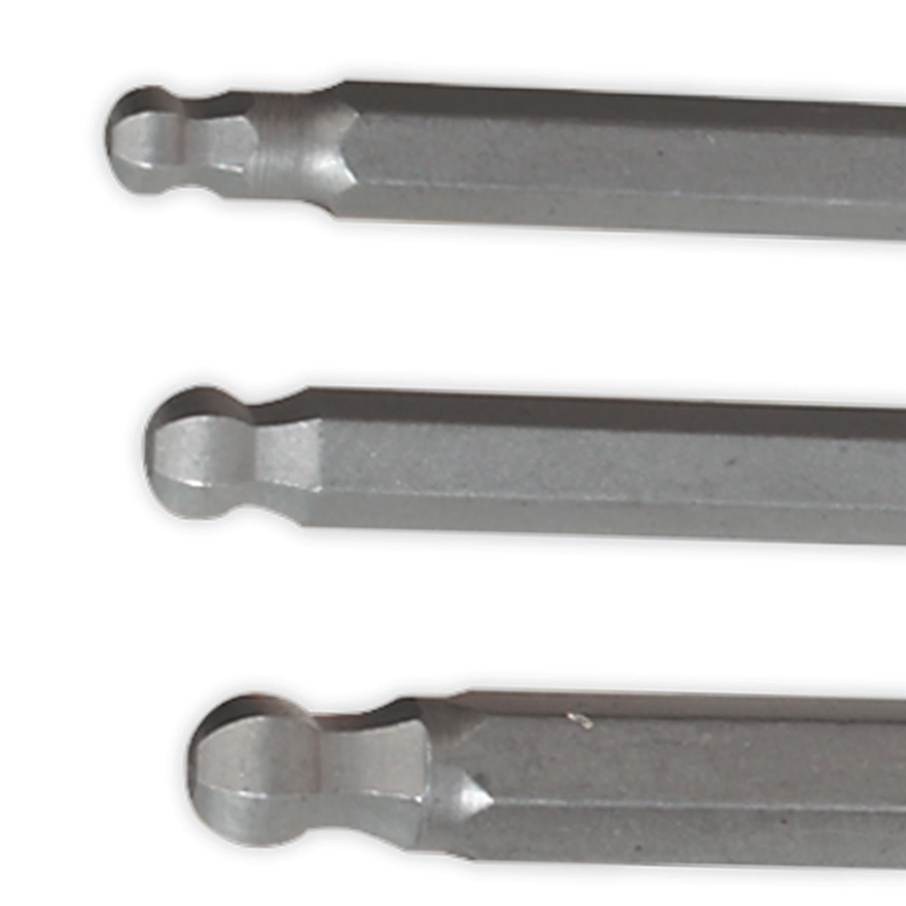 Sealey Ball-End Hex Socket Bit Set 7pc Metric 3/8"Sq Drive 100mm