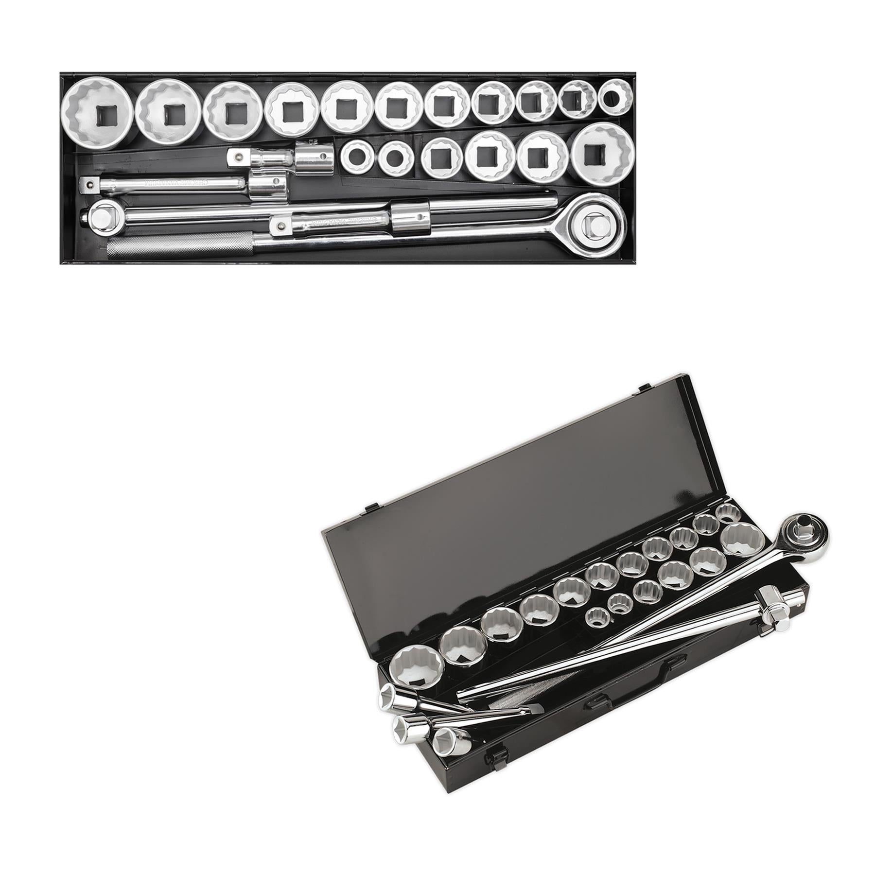 Sealey Socket Set 22pc 3/4"Sq Drive 12-point WallDrive Chrome Vanadium Steel