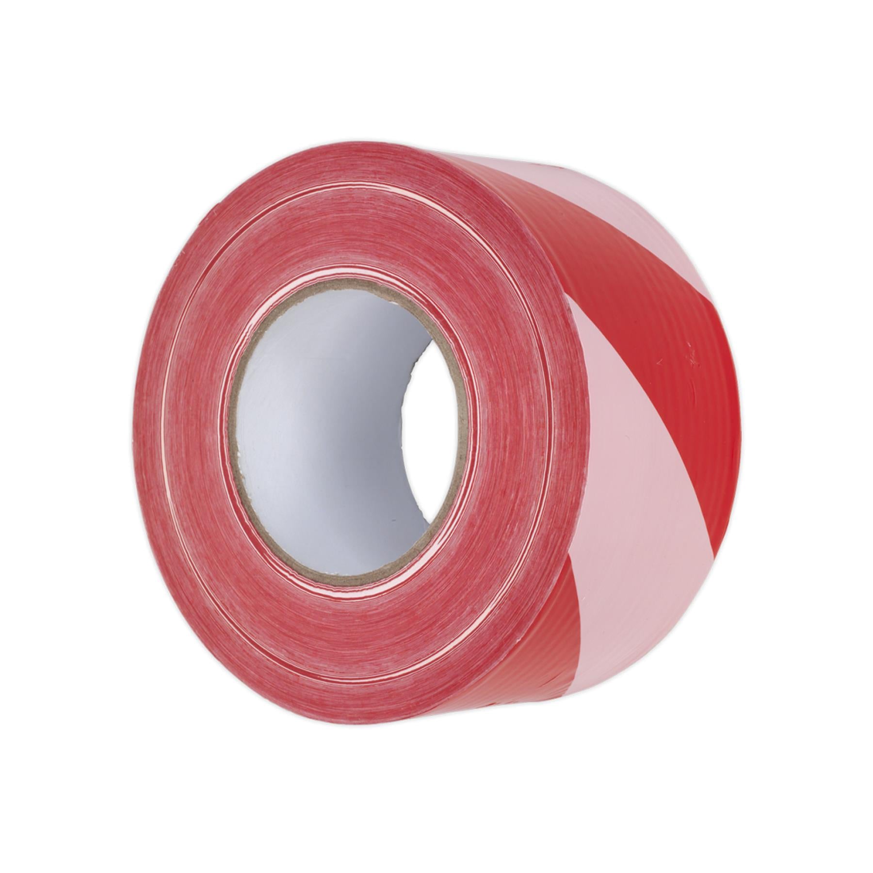 Sealey Hazard Barrier Tape 80mm x 100m Red/White Non-Adhesive
