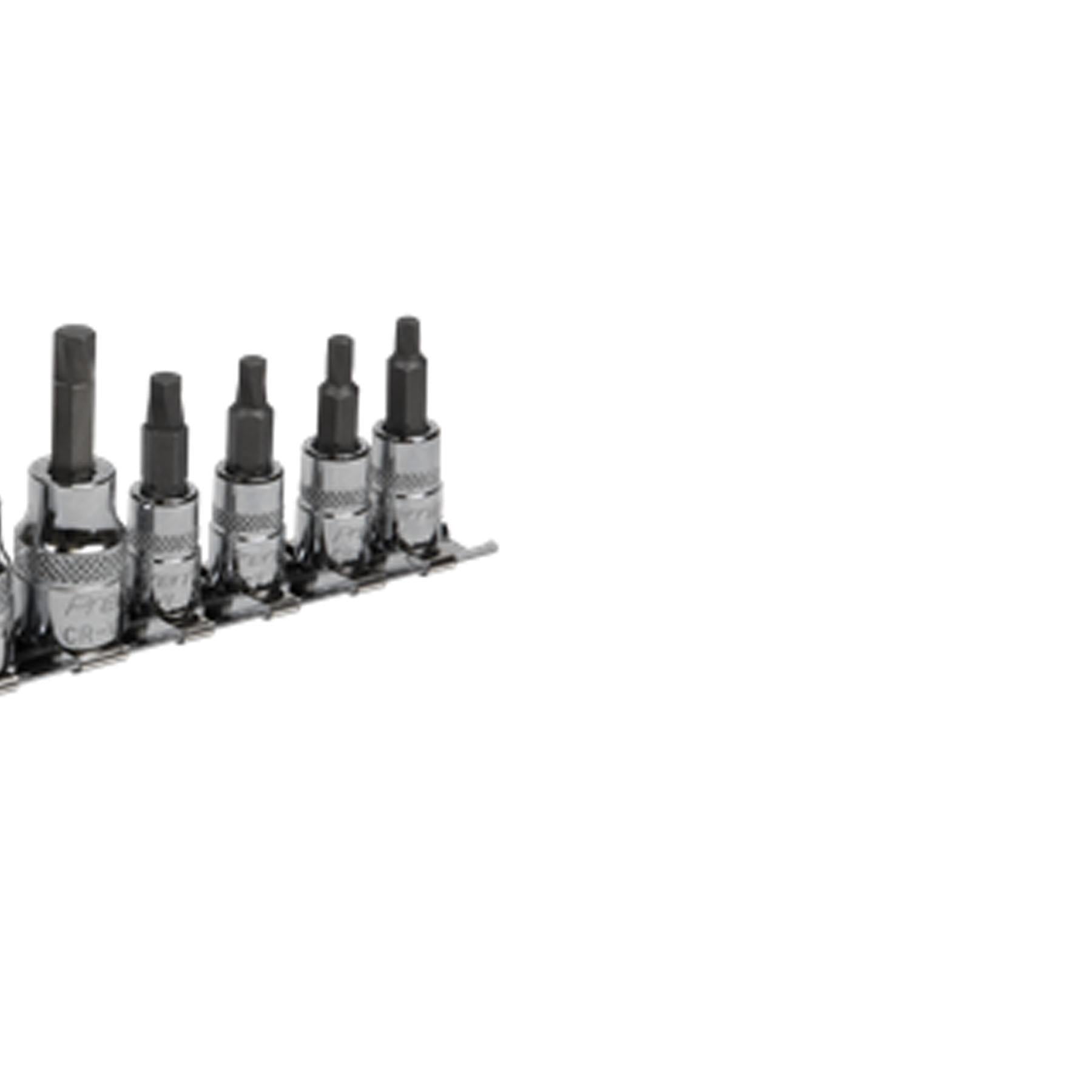 Sealey Hex Socket Bit Set Lock-On 8pc 1/4" & 3/8"Sq Drive Imperial