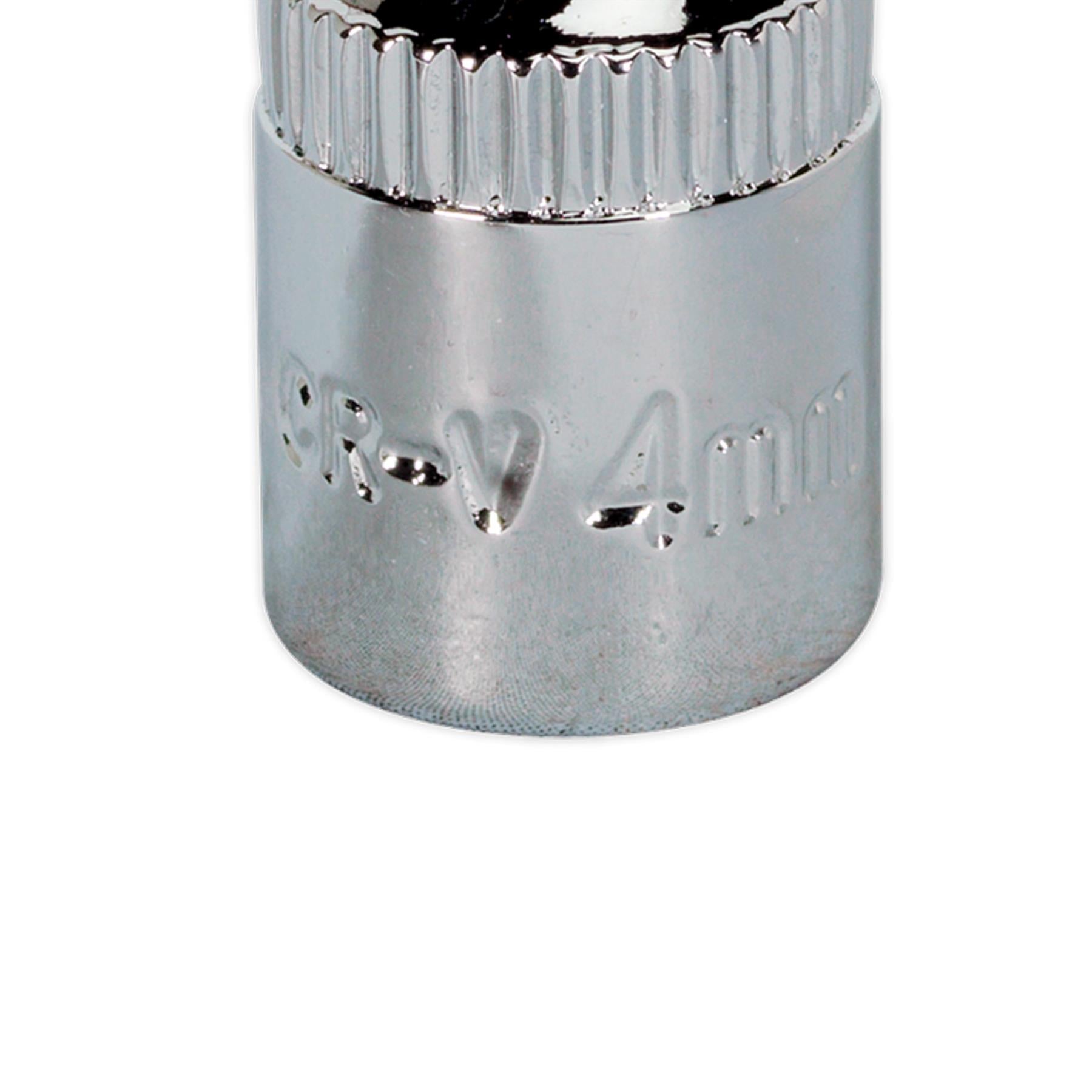Sealey WallDrive Socket 4mm 1/4"Sq Drive Fully Polished
