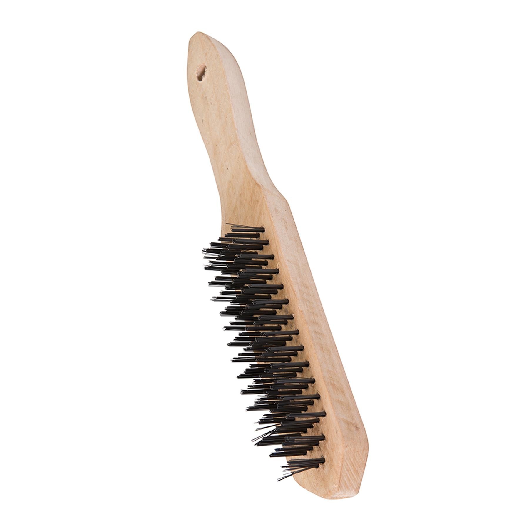 Heavy Duty Wire Brush 6 Row Bristles Large Paint Rust Cleaner 20mm X 290mm