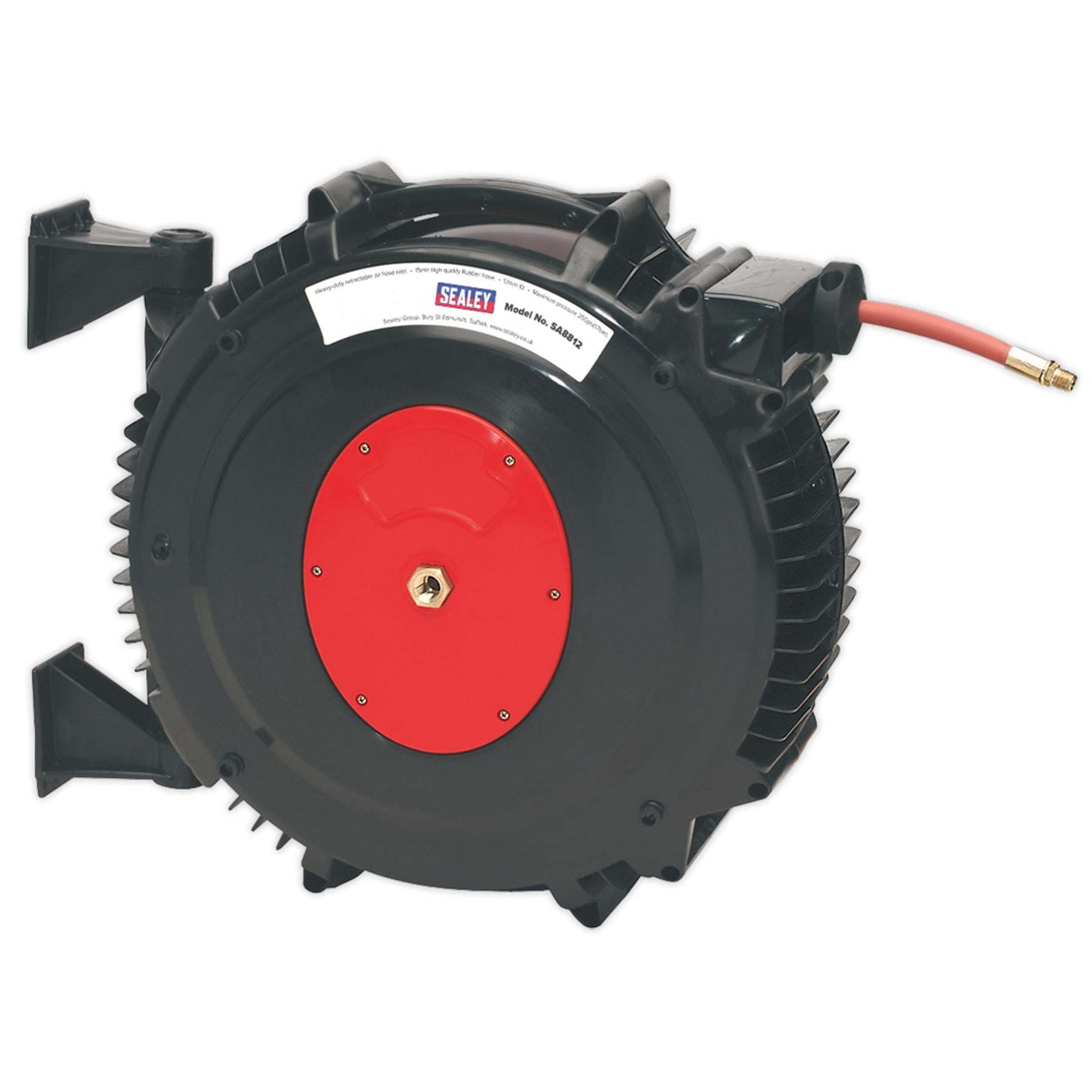 Sealey Retractable Air Hose Reel 15m 13mm ID Rubber Hose
