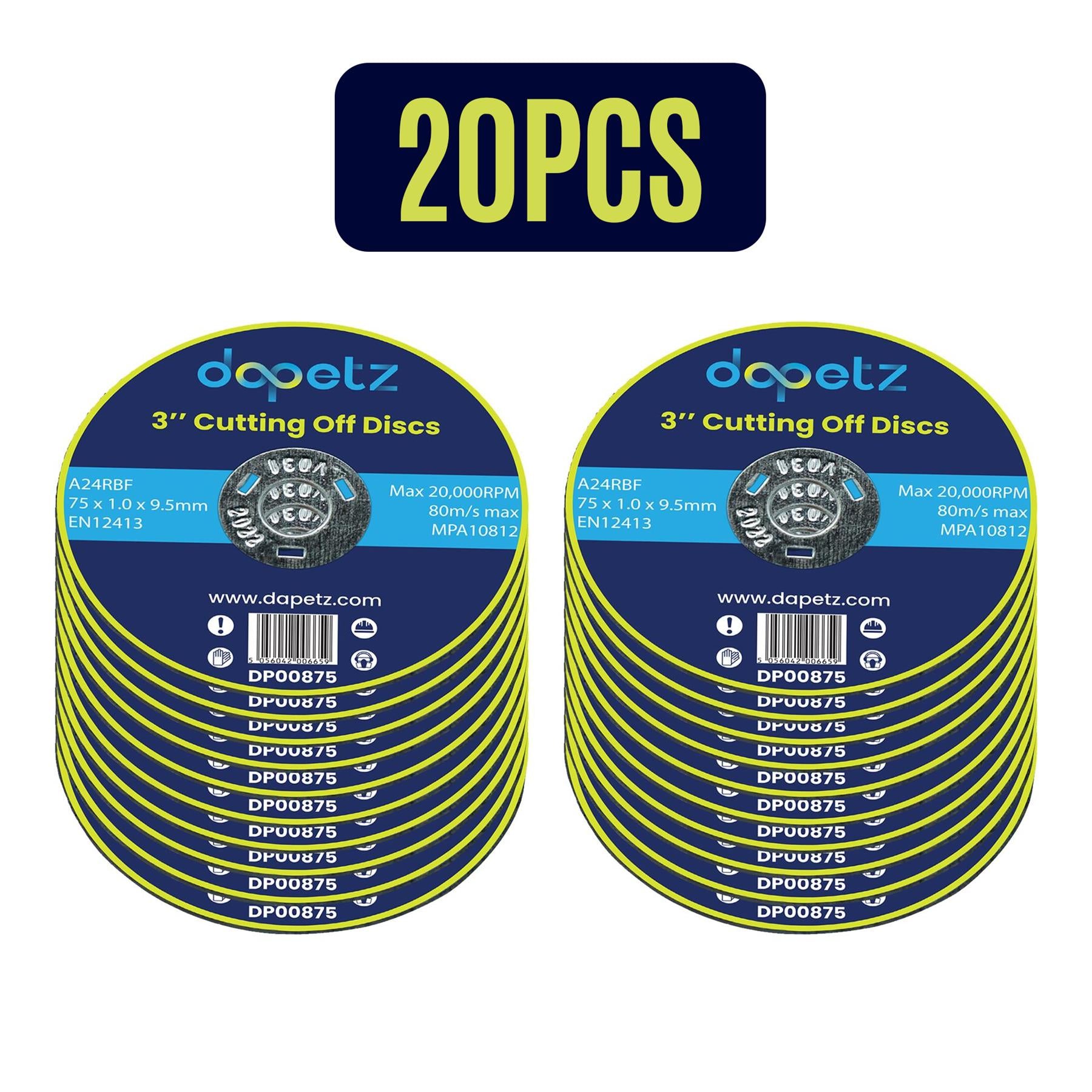 75mm ULTRA THIN METAL CUTTING BLADE DISC STEEL & STAINLESS ANGLE 20Pcs