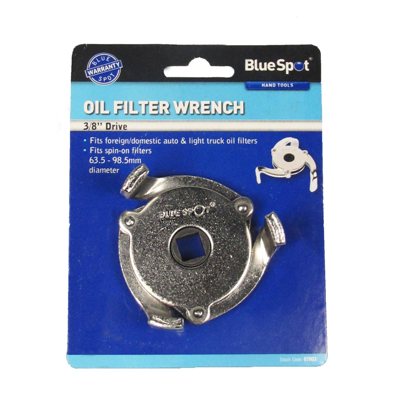 BlueSpot 3 Leg Oil Filter Removal Wrench Tool 3/8" Drive 63.5mm To 98.5mm