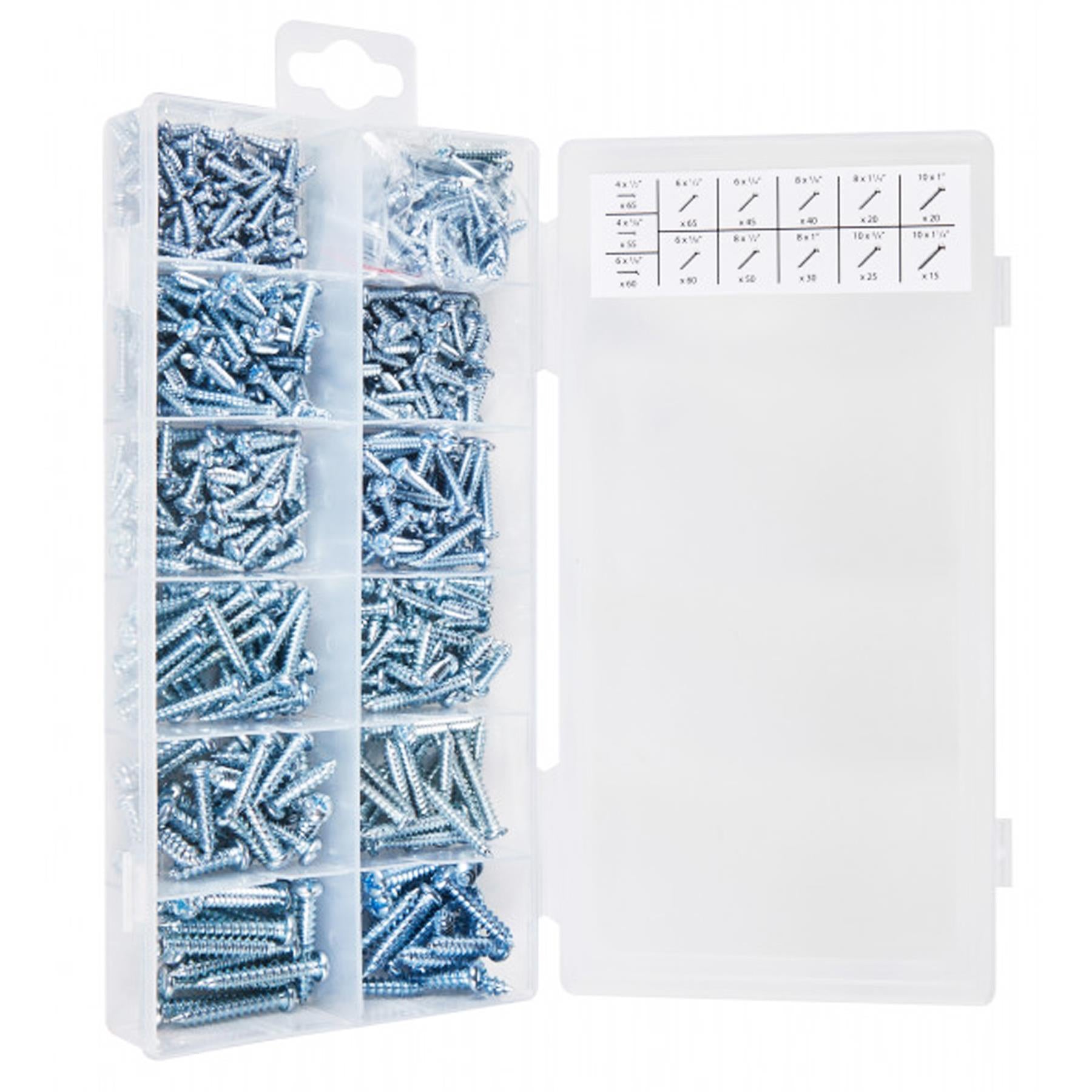 550 Assorted Screws multi sizes. Self Tapping Philips/Slotted Combo Screws