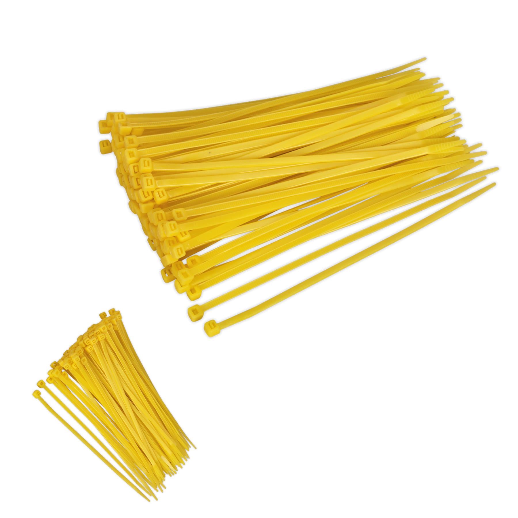 Sealey Cable Tie 200 x 4.4mm Yellow Pack of 100