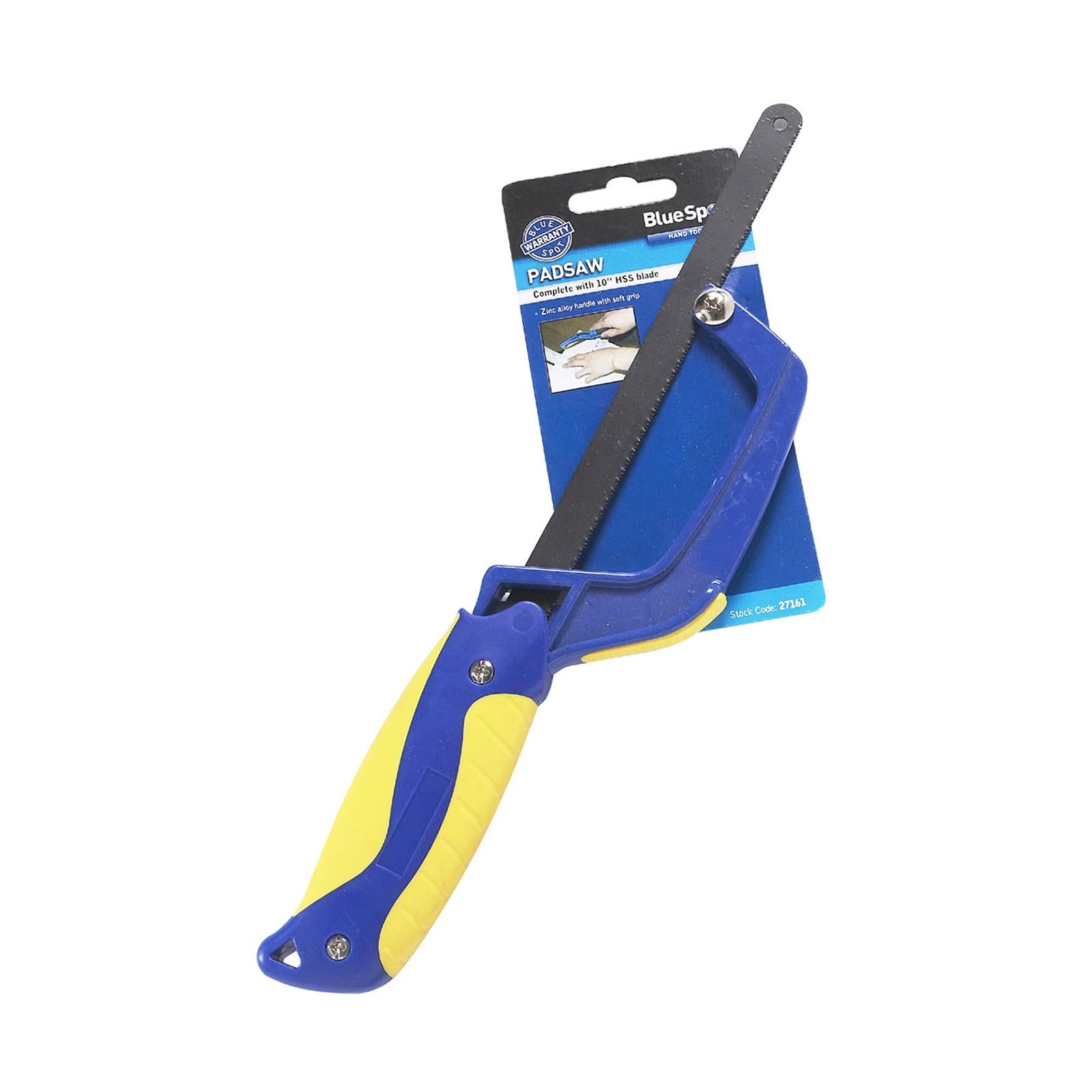 BlueSpot Mini Hacksaw Padsaw 250mm 10" 24TPI Carbon Steel Cutting Blade