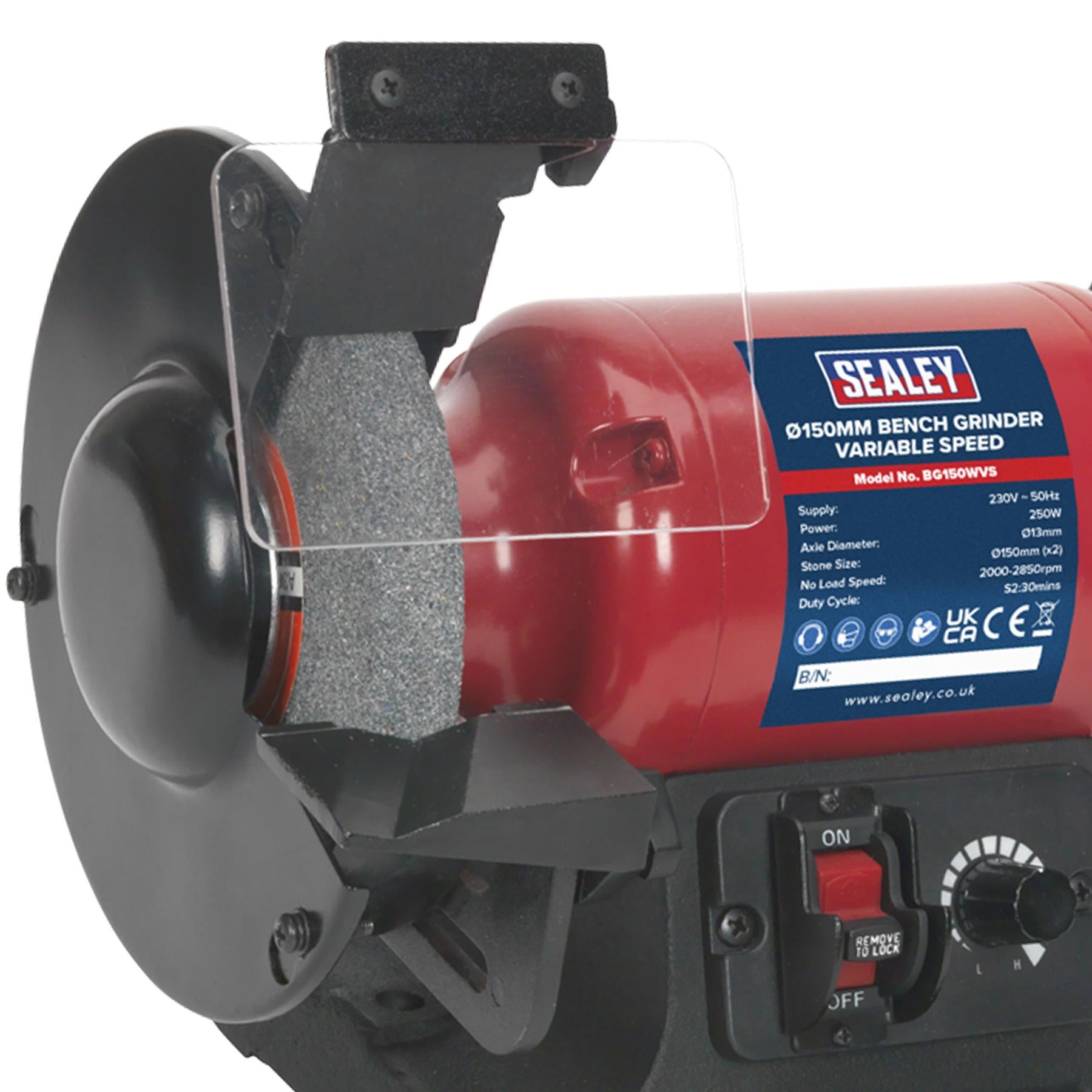 Sealey Bench Grinder 150mm Variable Speed Garage Workshop DIY