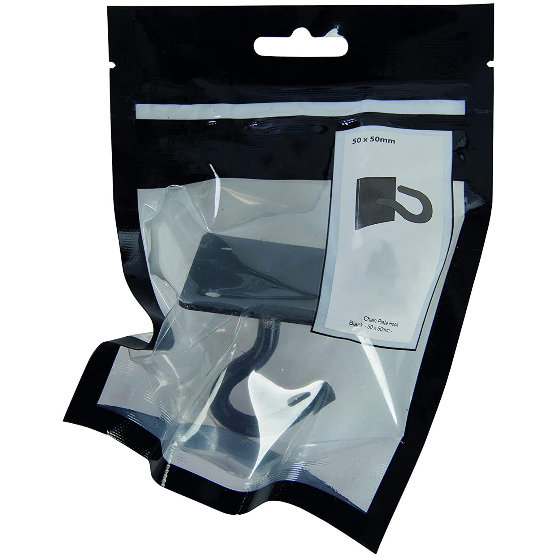 Chain Plate Hook 50mm X 50mm Black Corrosion Resistant Weatherproof