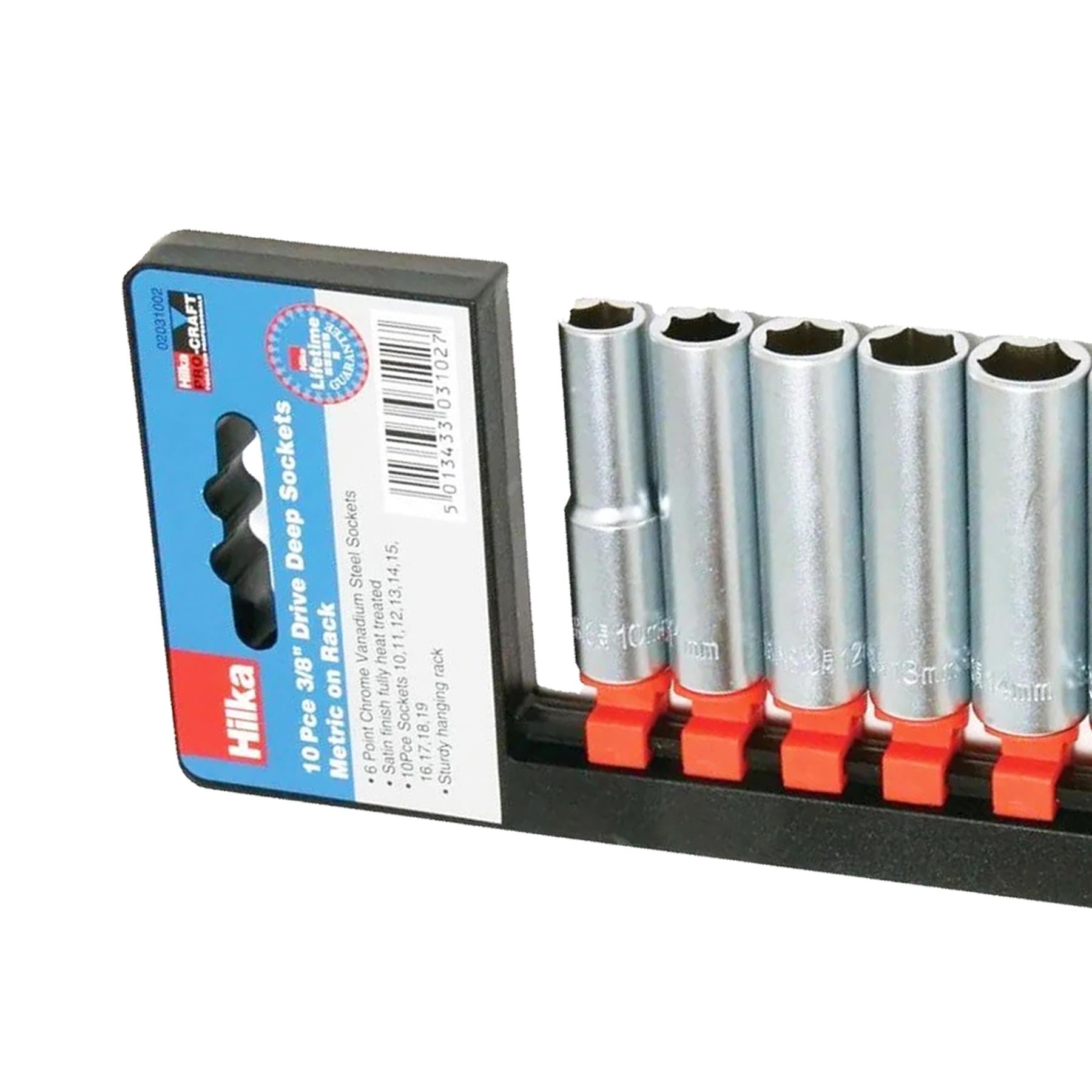 DEEP SOCKET Set 3/8" drive Deep Sockets in Metric 10-19mm Long reach Sockets