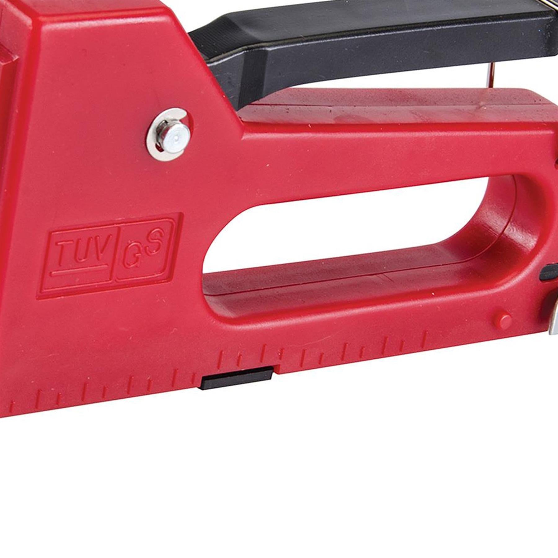 Heavy Duty Staple Gun & 100 Staples - 4-8mm Upholstery Comfortable Handle Crafts