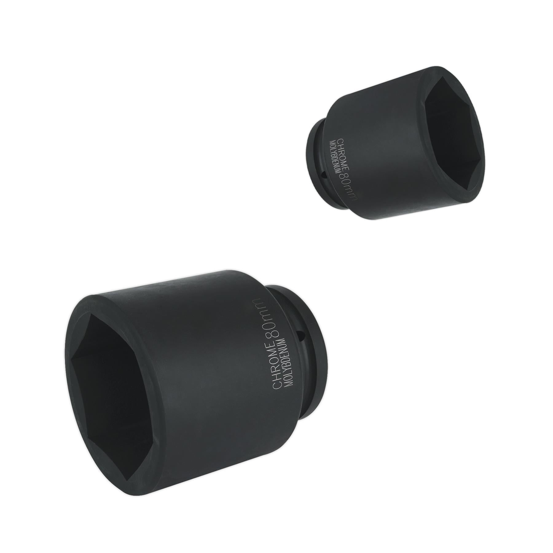Sealey Impact Socket 80mm Deep 1"Sq Drive Chrome Molybdenum Lifetime Guarantee