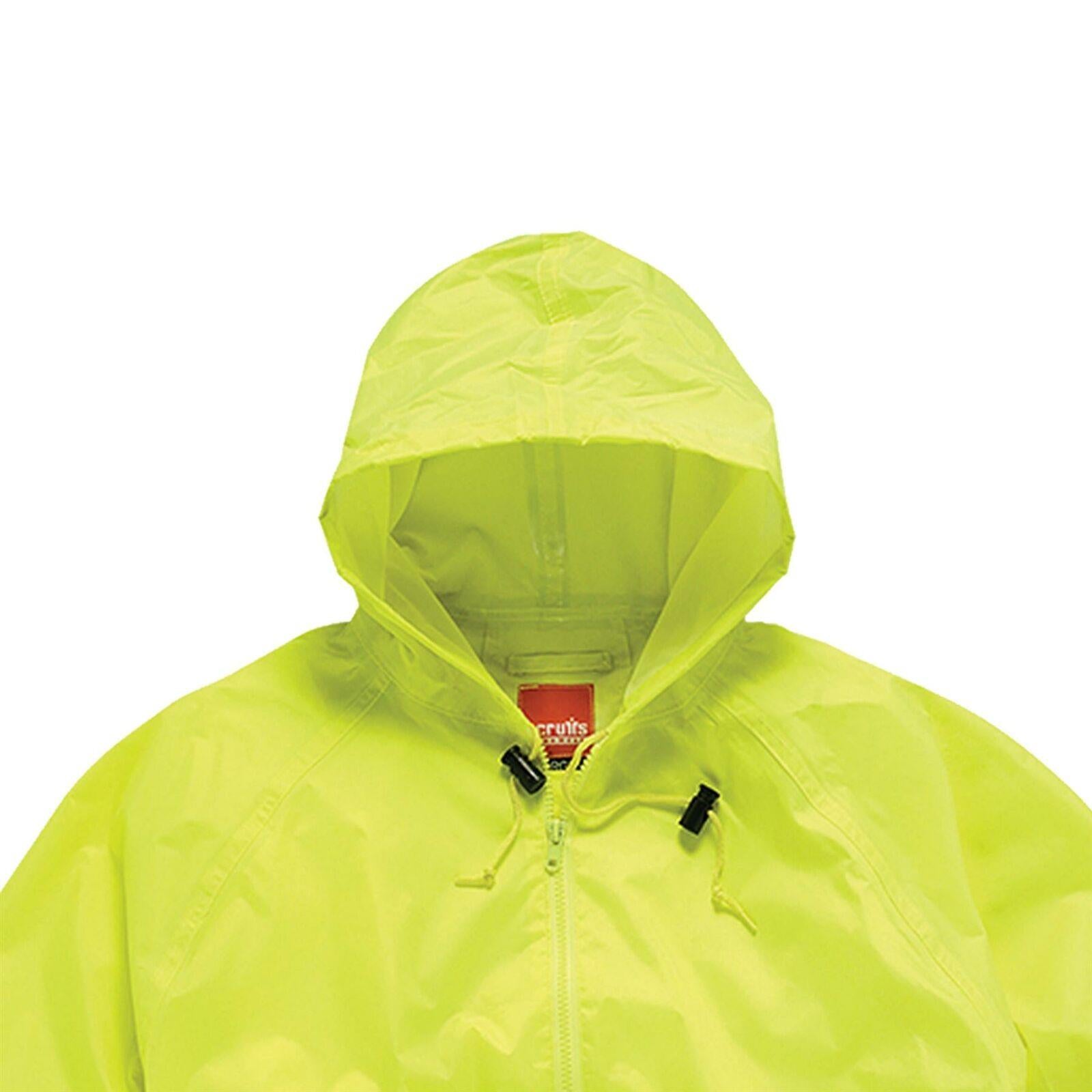 Scruffs Hi Viz High Visibility Waterproof Work Jacket Rain Coat Suit Trouser L