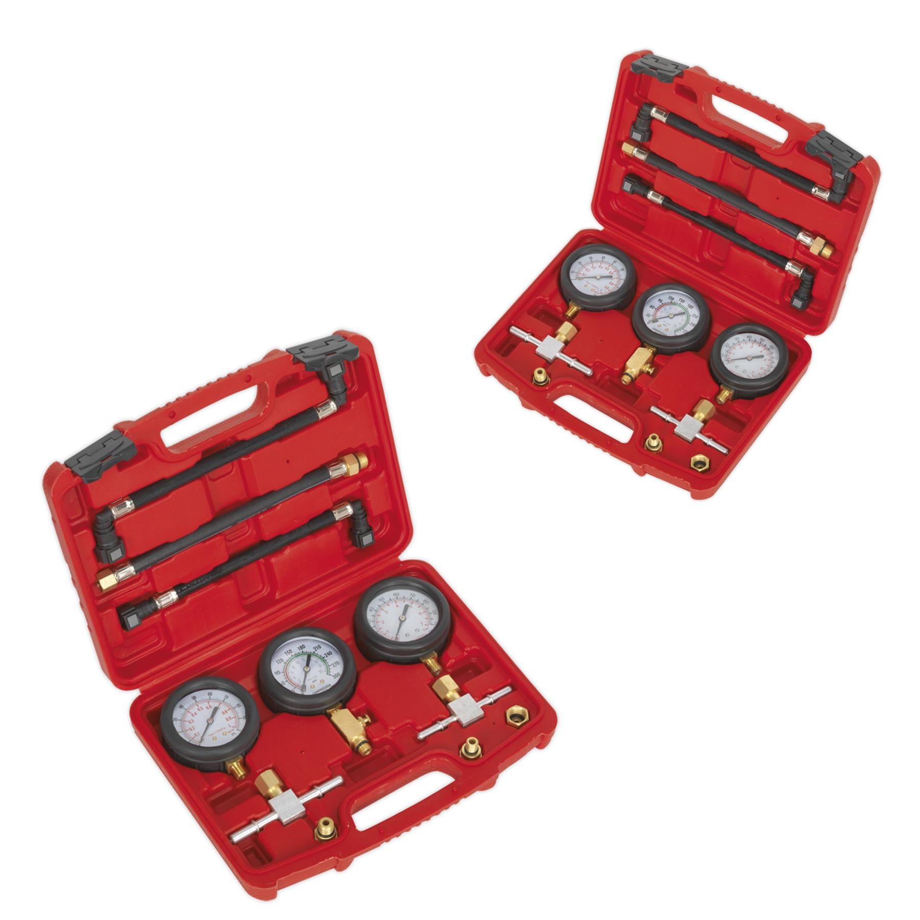 Sealey Motorcycle Compression & Fuel Pressure Gauge Set 3pc