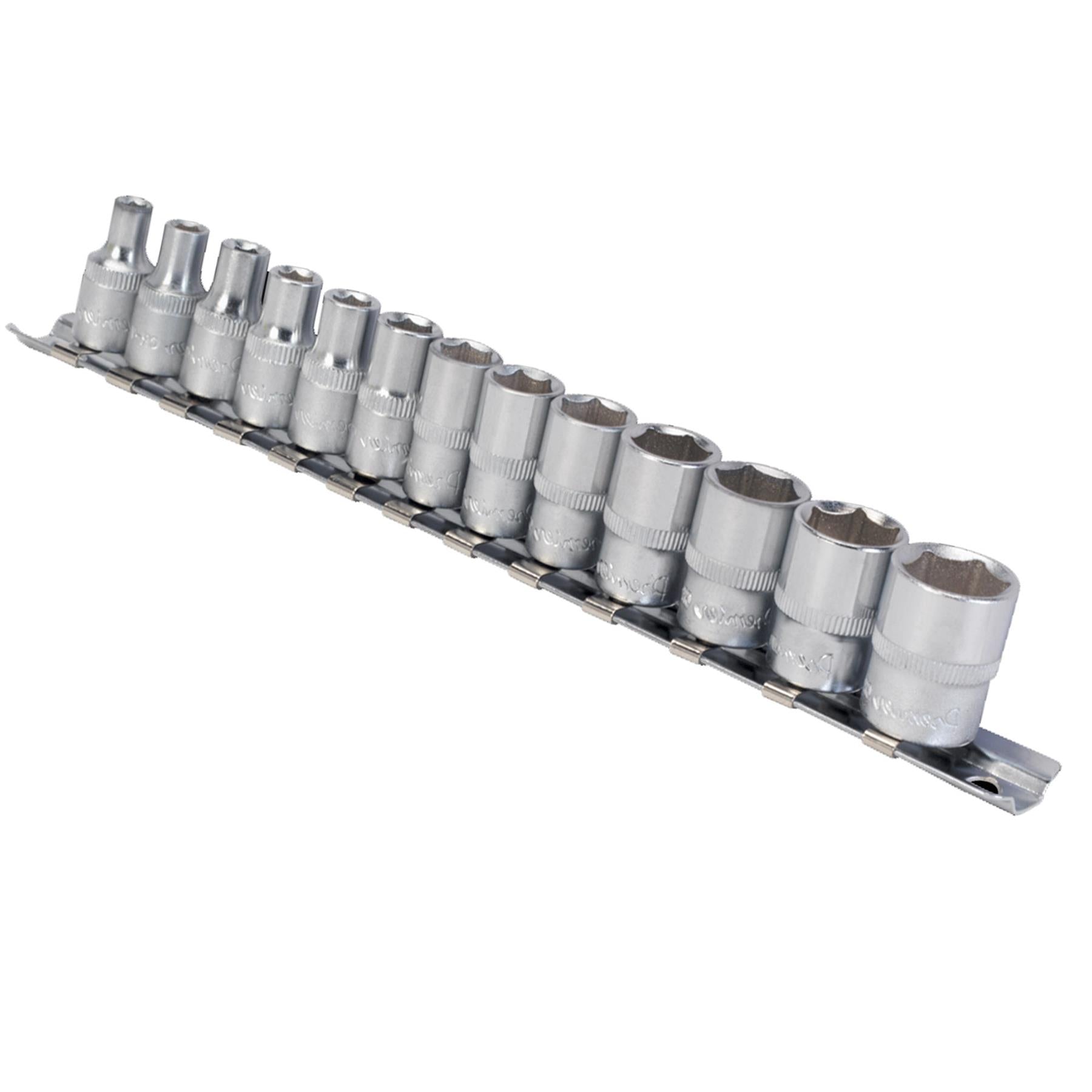 Sealey Socket Set 13pc 1/4"Sq Drive 6pt WallDrive - Metric