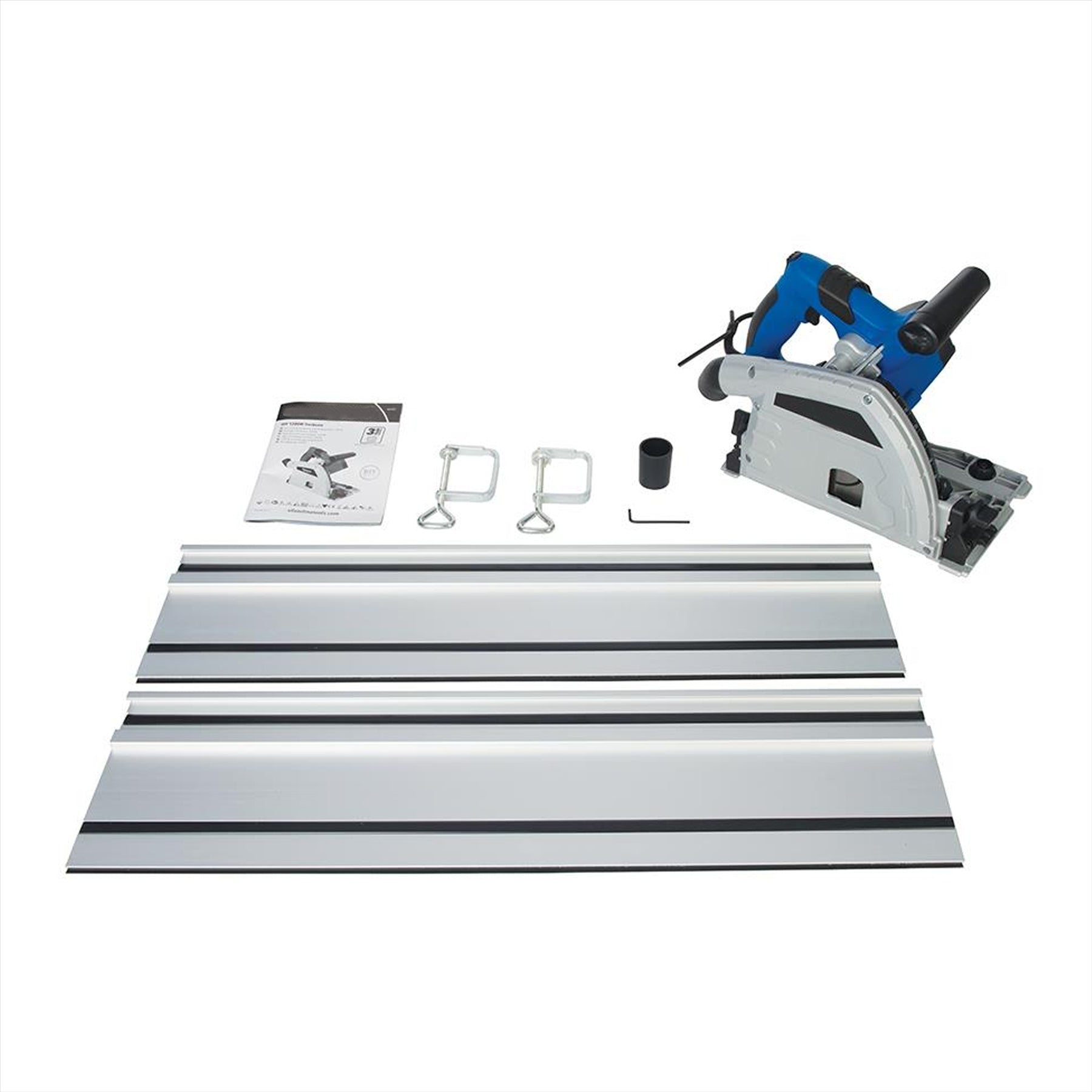 Plunge Tracksaw 1200W 165 X 20mm Blade 24T Soft Grip & Non-Slip Base 5200Rpm