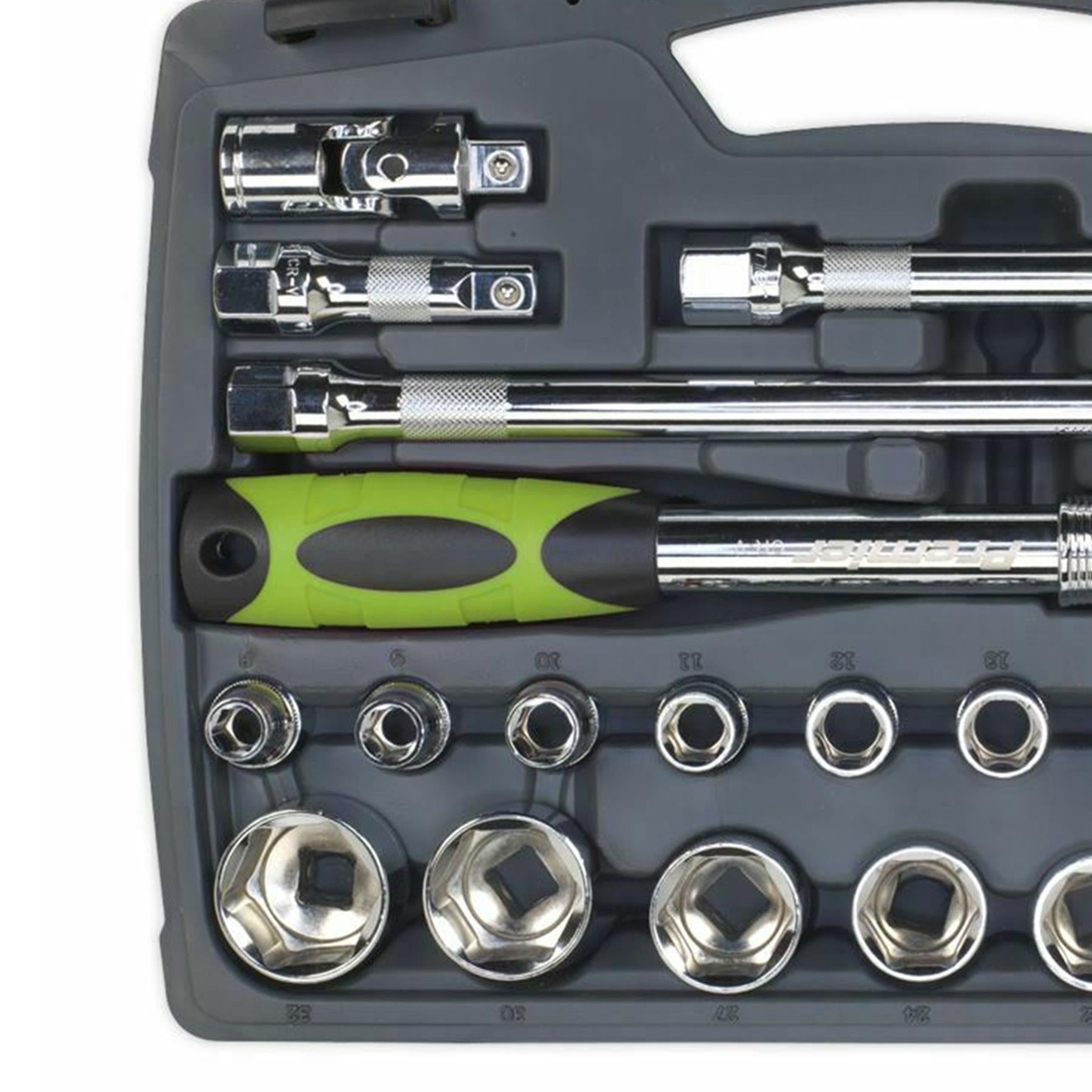 Sealey Socket Set 26pc 1/2"Sq Drive 6pt WallDrive Metric