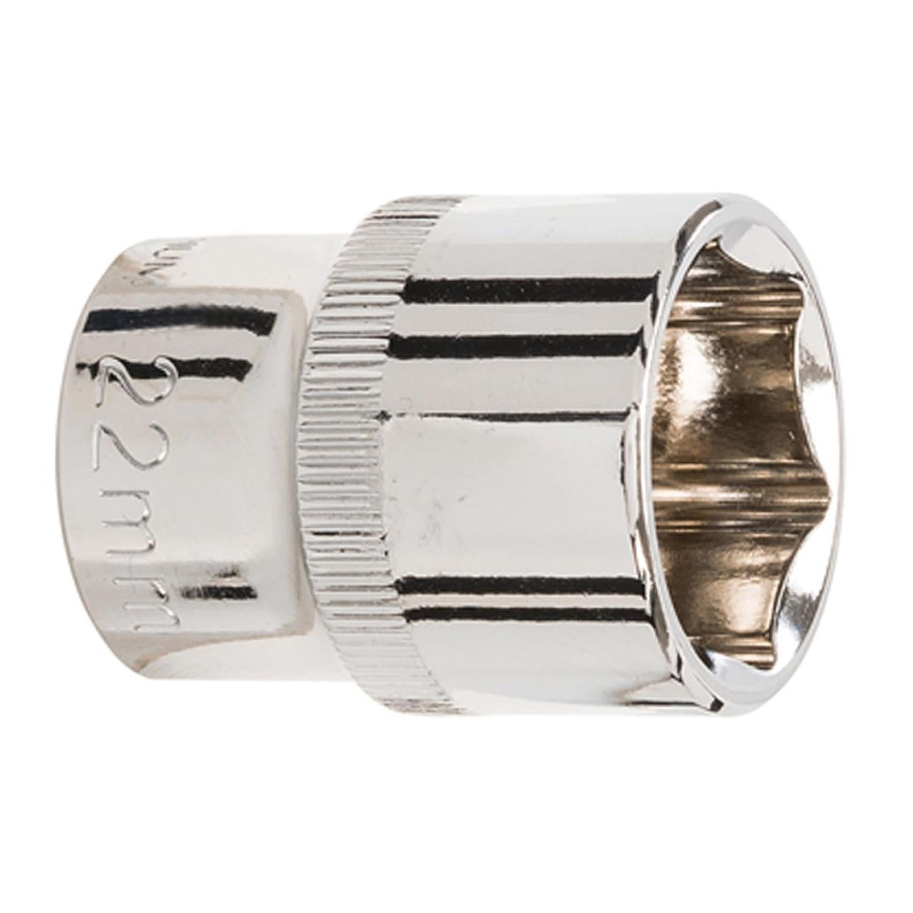 Socket 1/2" Drive Metric Hex Square 22mm Individual Hex Polished Crv Quality