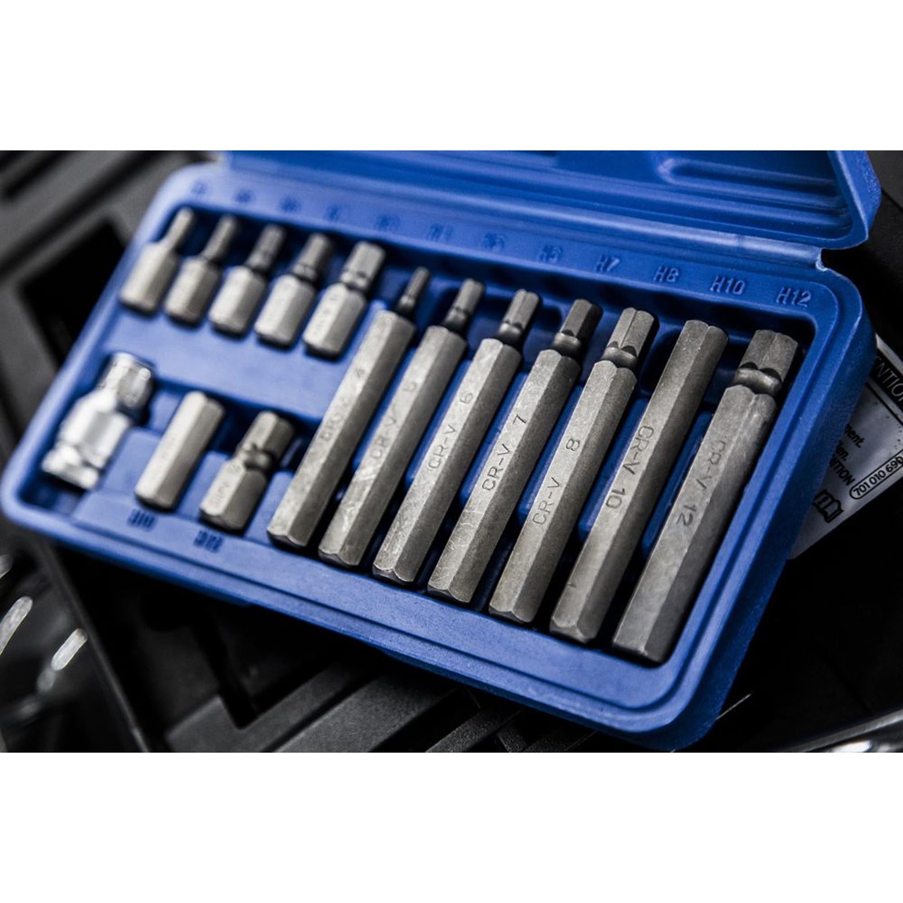 BlueSpot 15pc Allen Key Hex Hexagon 1/2" Drive Bit Socket Set H4 to H12