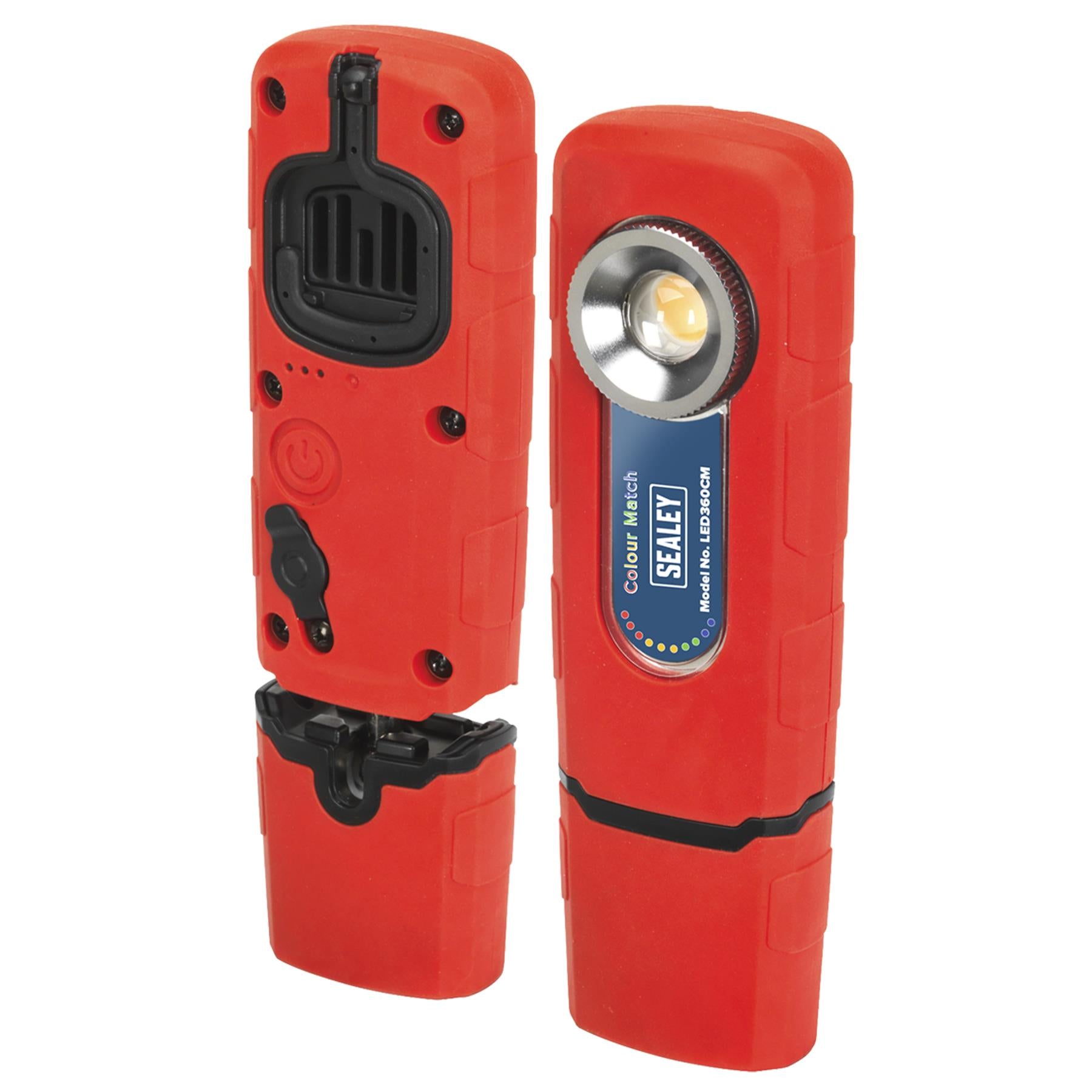 Sealey 360° Rechargeable Inspection Light 5W COB LED Colour Match CRI 96