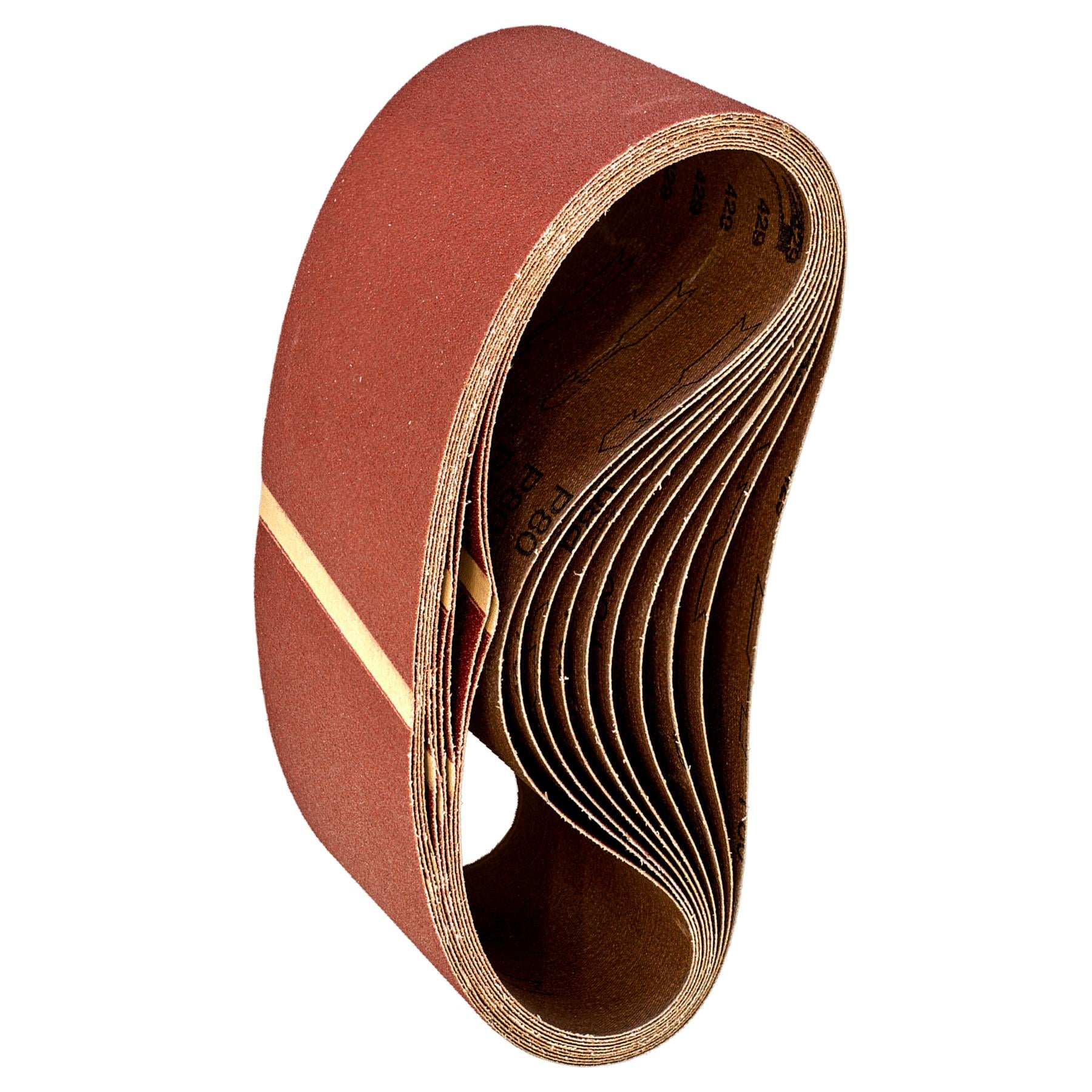 Sanding Belt 100 x 620mm 80Grit - Pack of 10.Aluminium oxide resin.Sealey