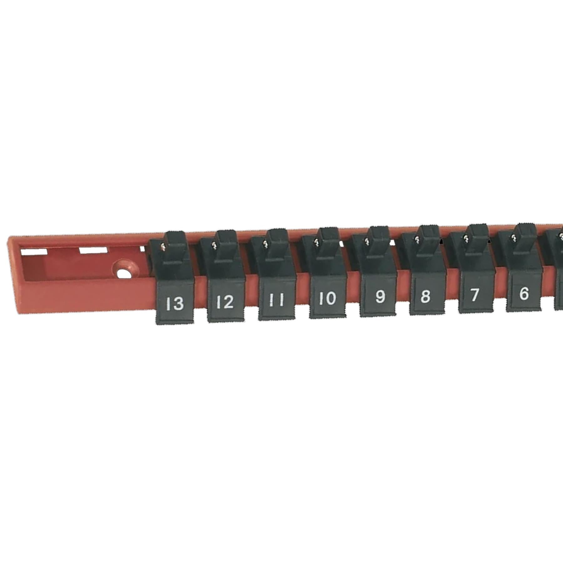 Sealey Socket Retaining Rail with 12 Clips 1/4"Sq Drive