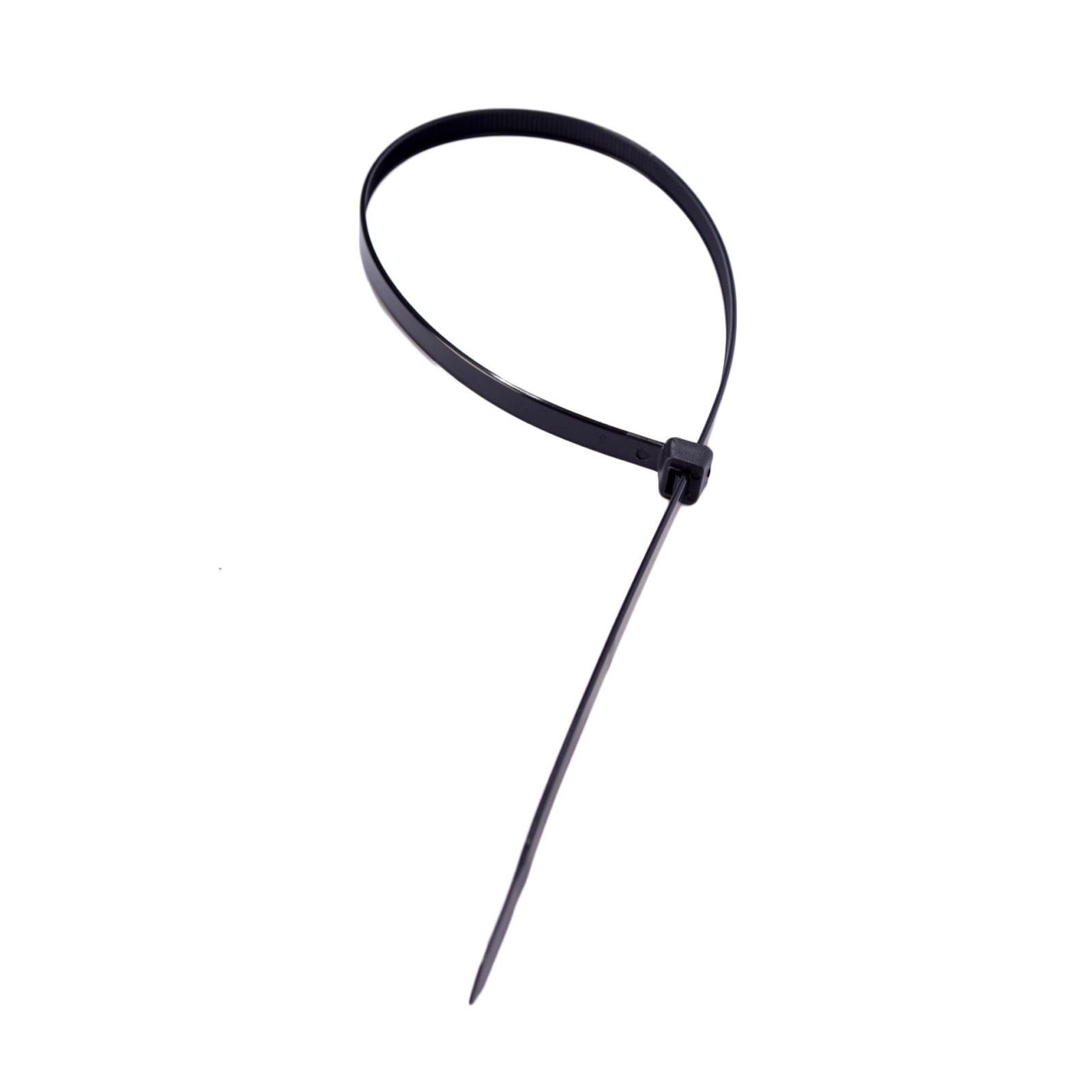 Reusable Cable Ties 7.5mm x 450mm Releasable Black Heavy Duty Zip Tie BlueSpot