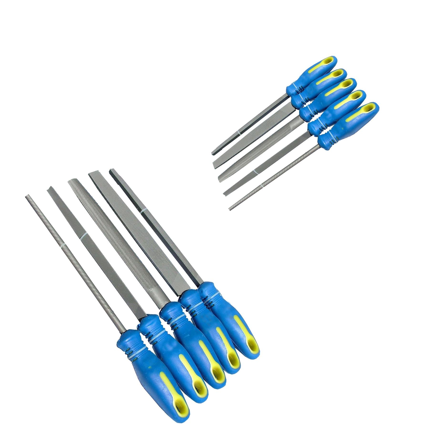 5pc 8" Inch Engineers File Set for Metal Round Flat Triangular Half Round Square